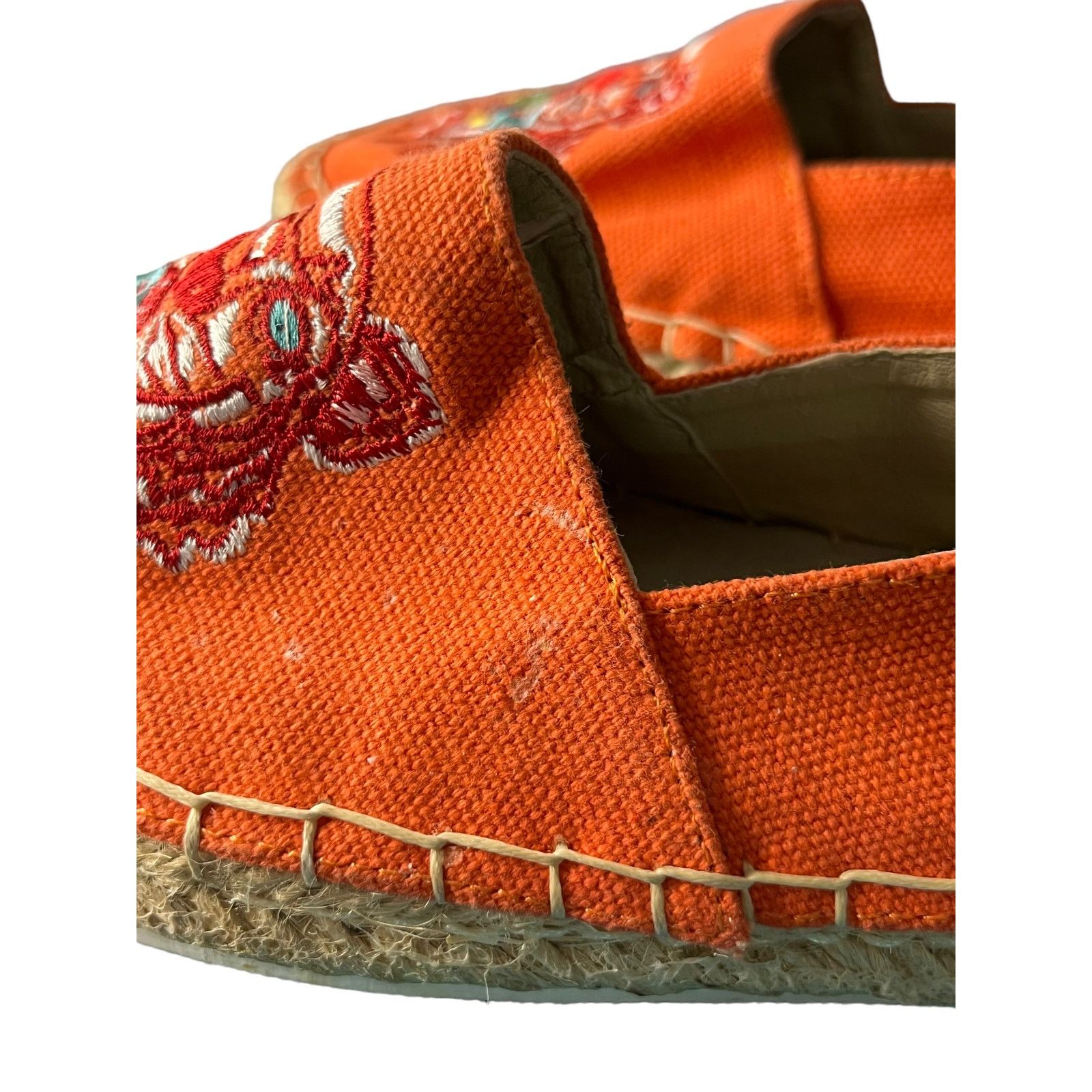 Kenzo Kenzo Tiger-Embroidered Orange Espadrille 35 (US SIZE 4) Size US 4 / IT 34 - 11 Thumbnail