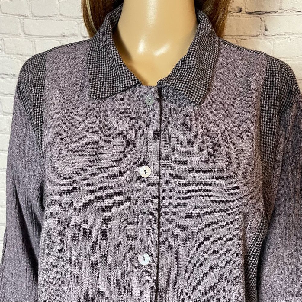 Coldwater Creek Coldwater Creek Rayon Cotton Crinkle Button Down 3/4 Sleeve Size L / US 10 / IT 46 - 3 Thumbnail