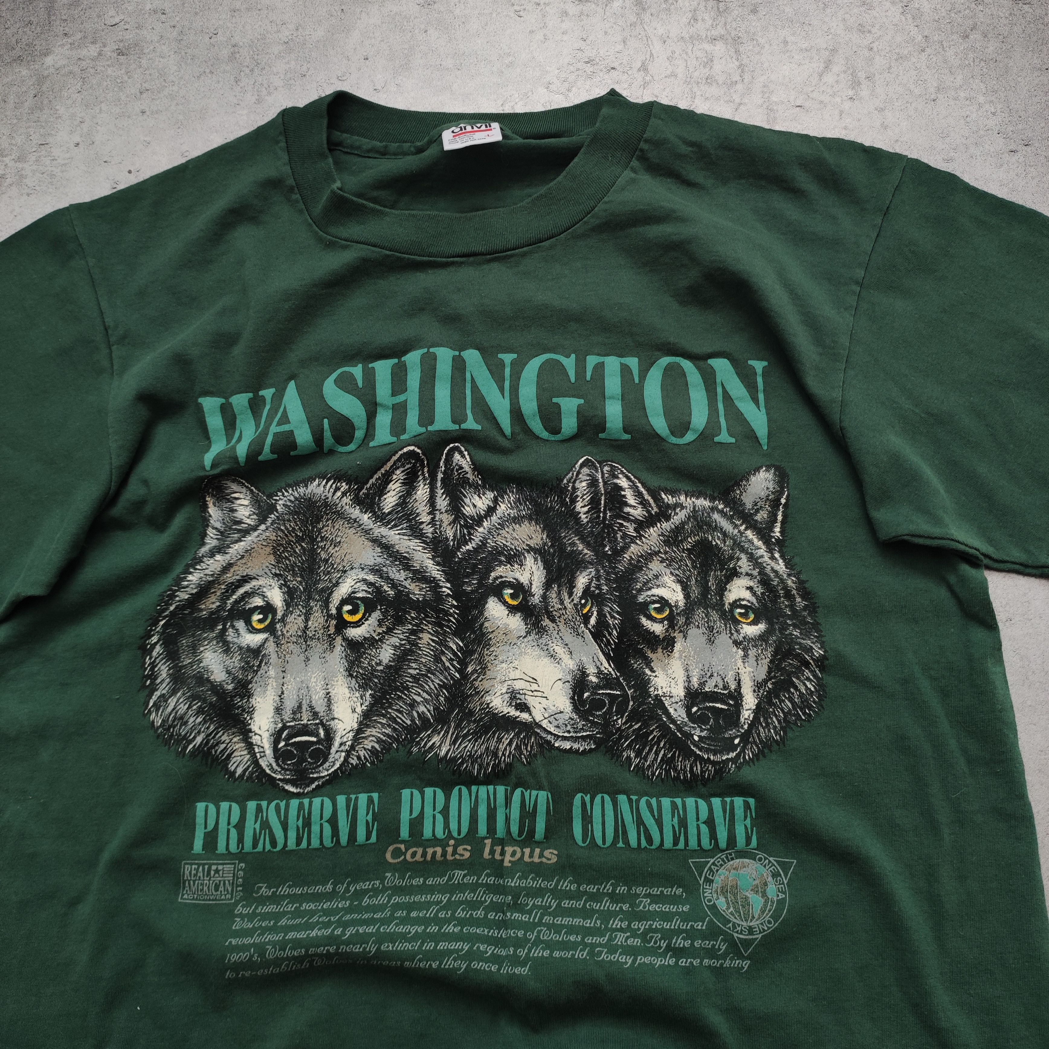 Vintage RARE Og 1993 Washington Real America USA Vintage Tee Size US L / EU 52-54 / 3 - 4 Thumbnail