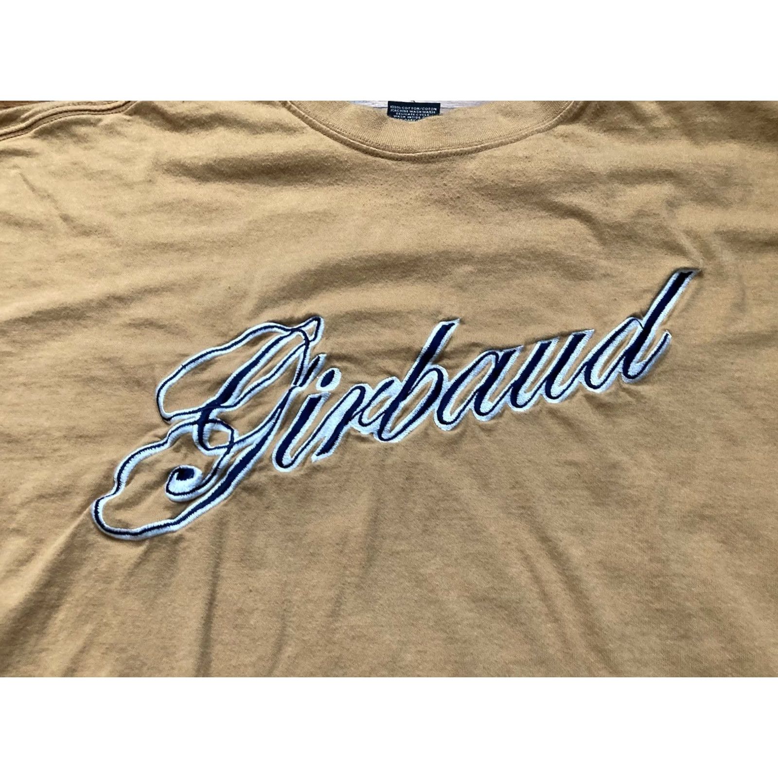 Vintage VINTAGE Marithe Francois Girbaud Logo Embroidered Long Sleeve Shirt 3XL Mens Yellow Cotton Knit Oversized T-Shirt Size US XXL / EU 58 / 5 - 2 Thumbnail