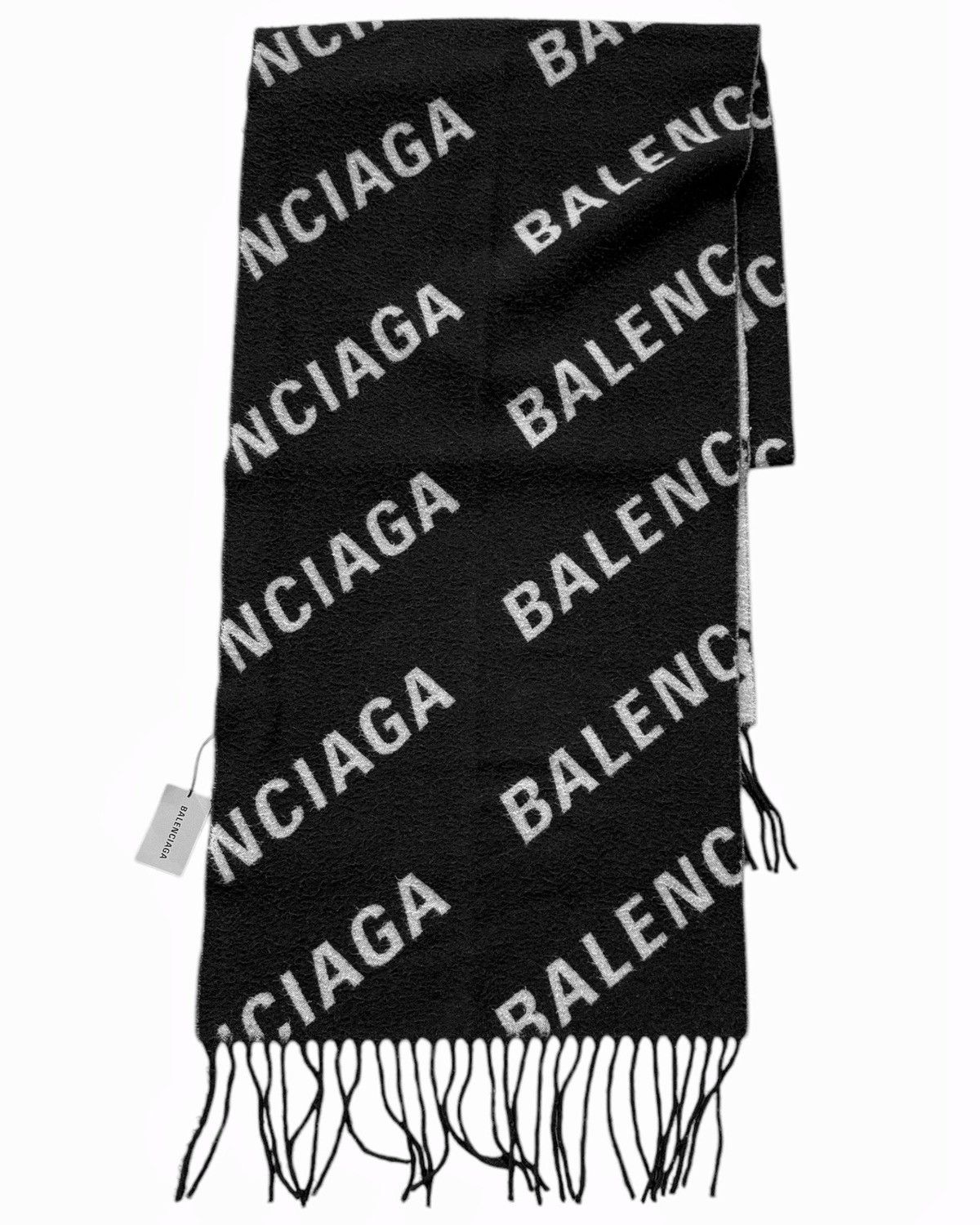 Balenciaga $1,195 Allover Logo Giant Wool Scarf Size ONE SIZE - 1 Thumbnail