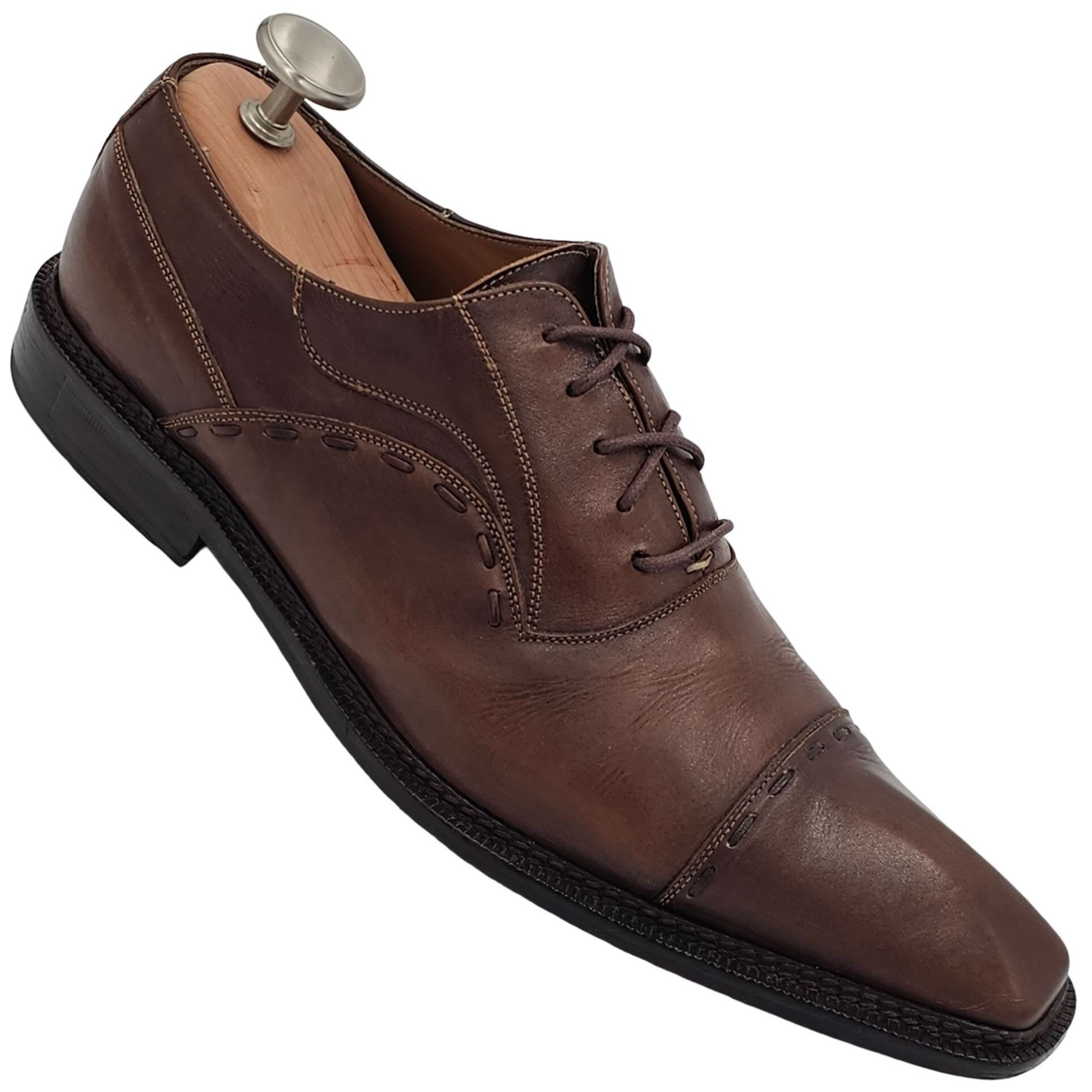 Vintage Mezlan Spain Mens size 10M Brown Leather Dress Shoes