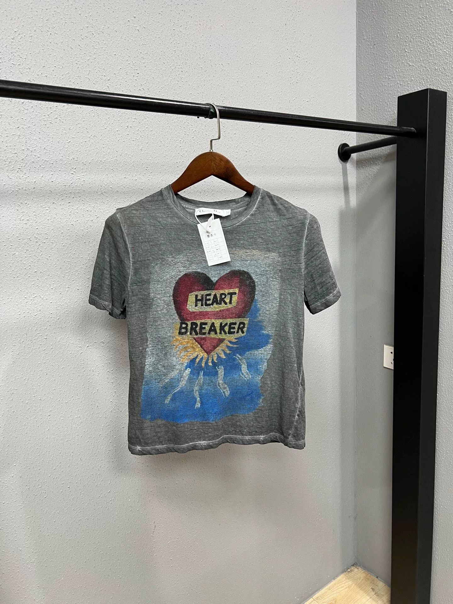 Dior gray heartbreak short sleeve top Size S / US 4 / IT 40 - 1 Thumbnail