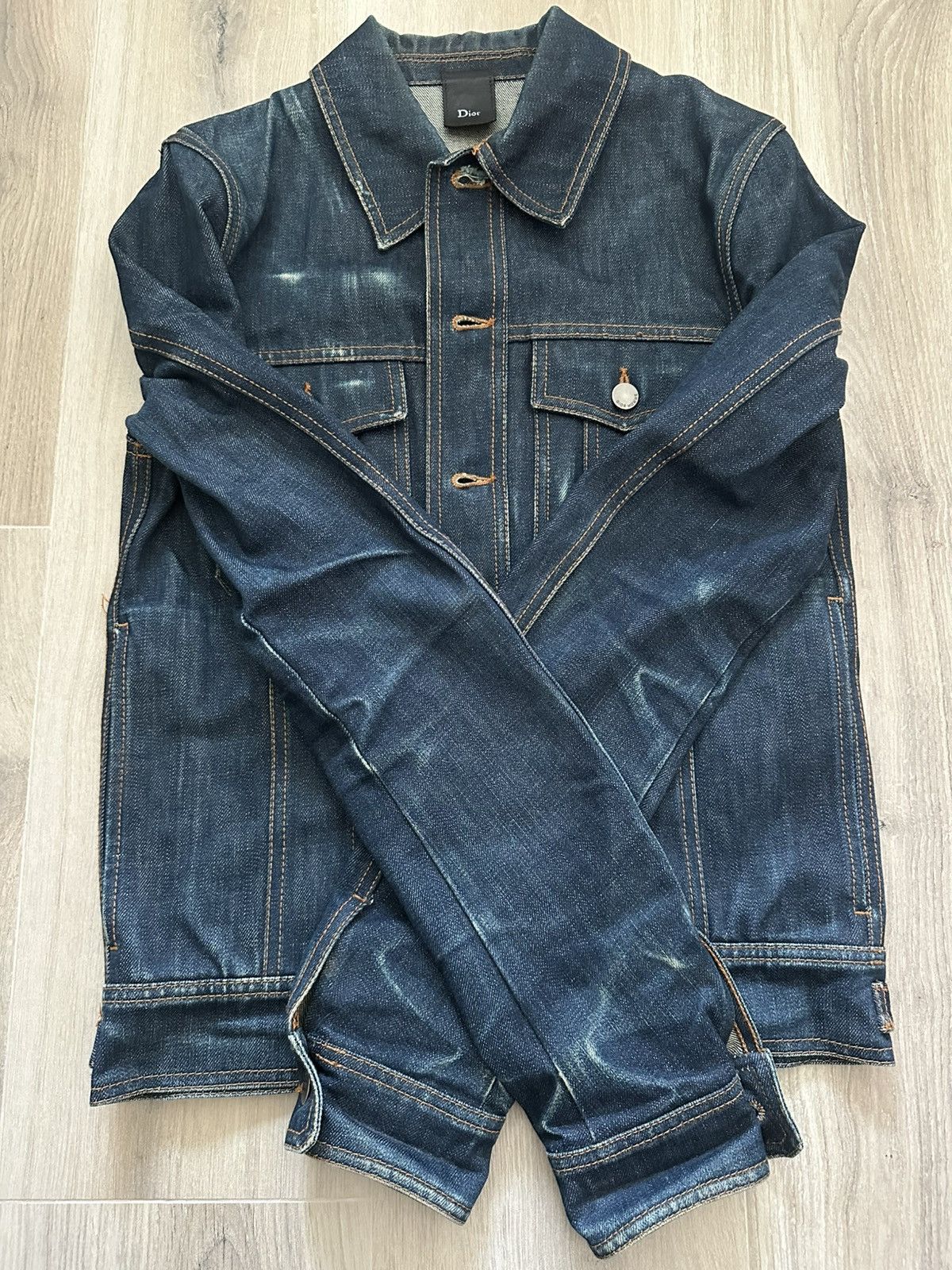 Dior (RARE!) Dior Homme SS07 Raw Denim Jacket Sample Size US S / EU 44-46 / 1 - 20 Thumbnail