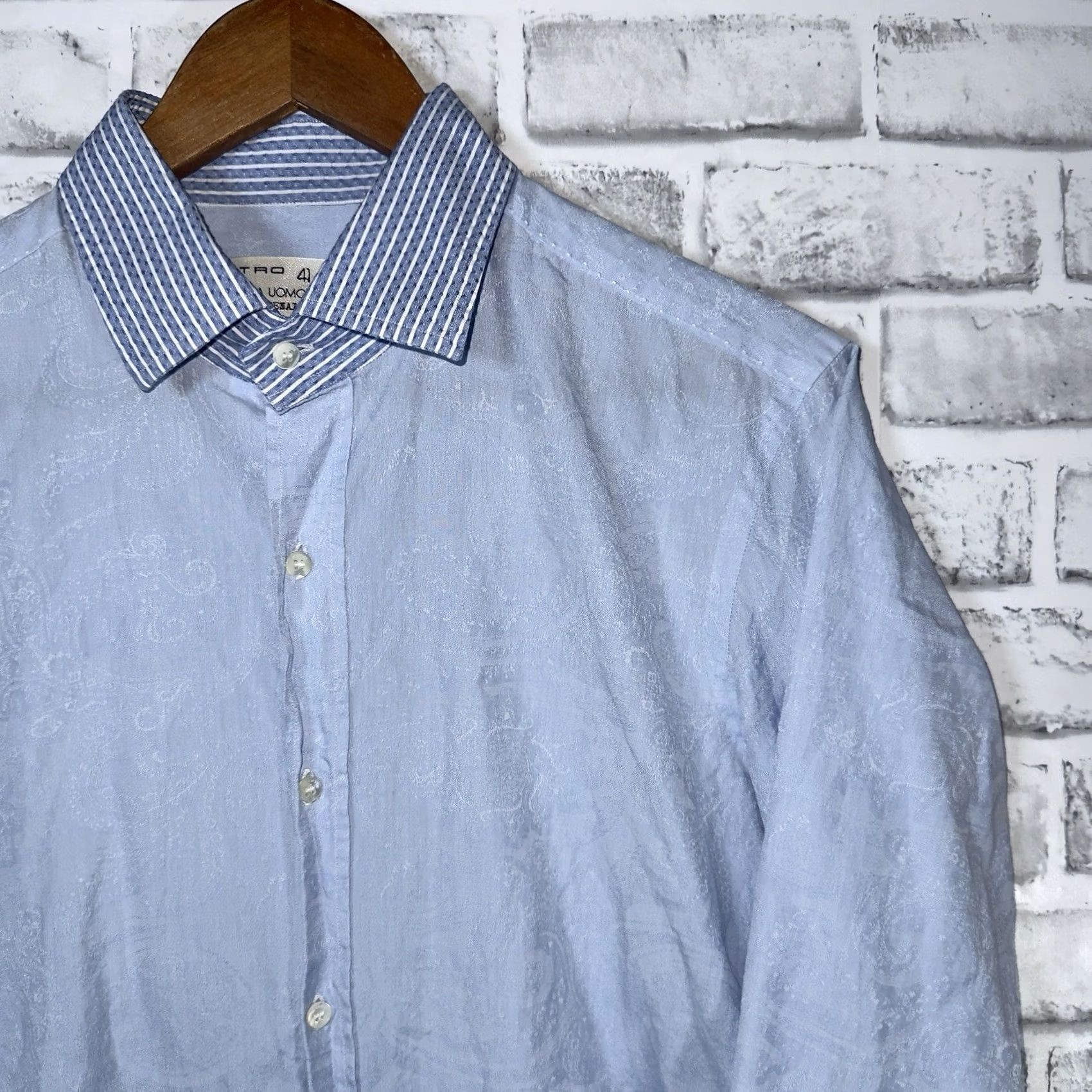 Etro Etro SATORIA UOMO DAL 1968 100% Cotton Long Sleeve Shirt Mens 41 Italy Size US L / EU 52-54 / 3 - 2 Thumbnail