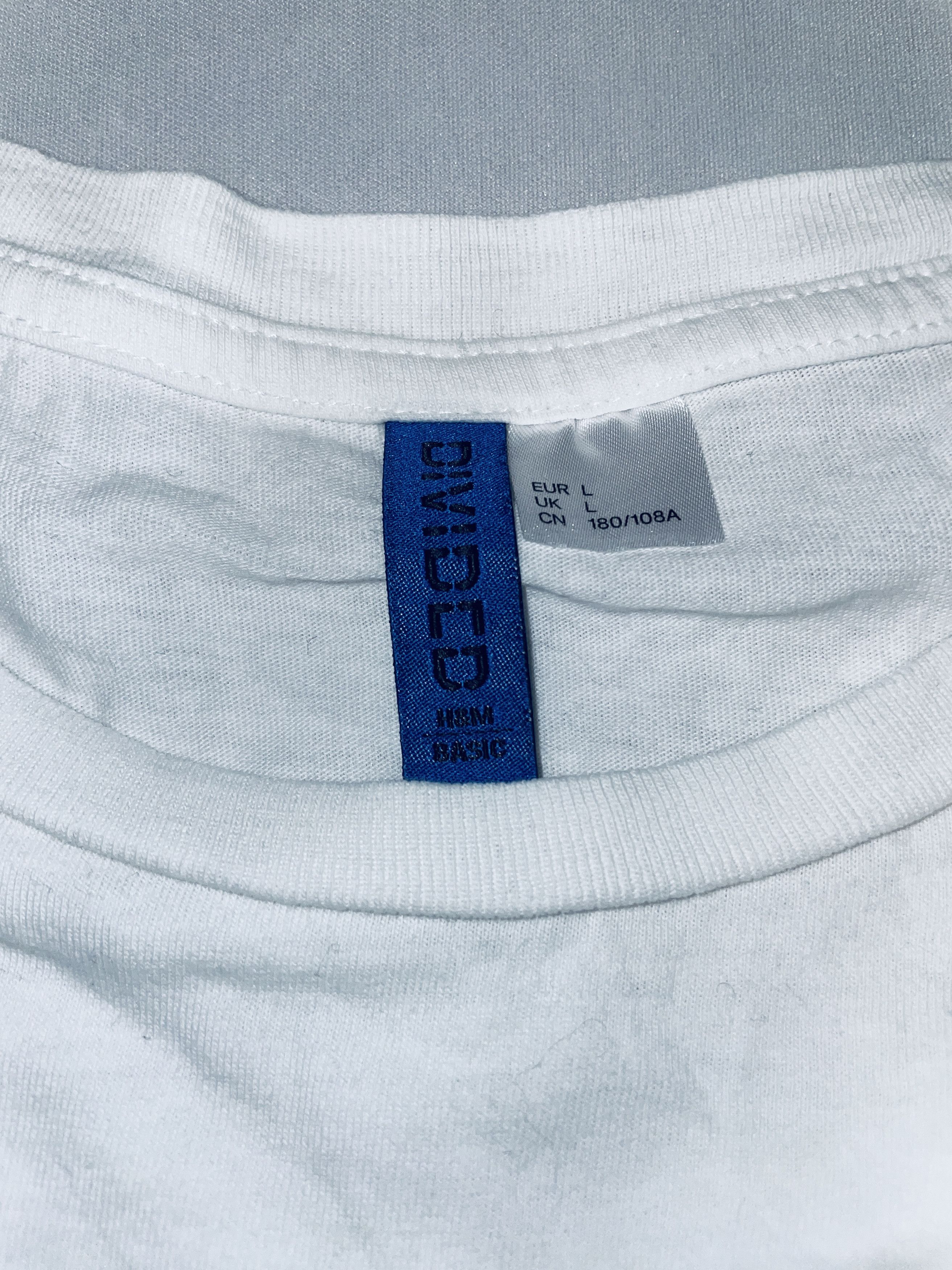 H&M 👕 14,90 € – Weißes H&M Basic T-Shirt Größe L – Size US L / EU 52-54 / 3 - 2 Thumbnail