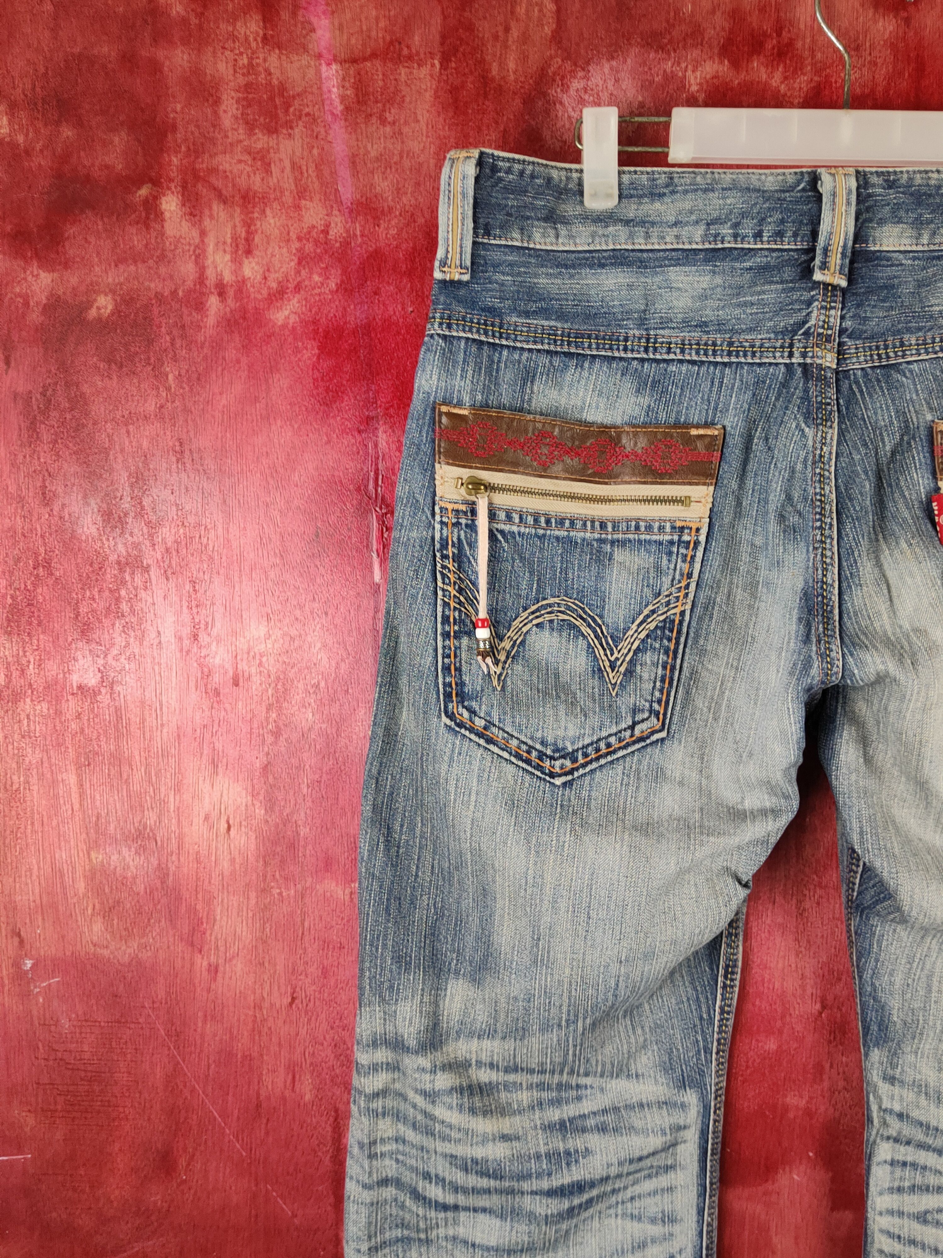 Edwin Edwin Dark Blue Faded Distressed Ripped Jeans #S2252 Size US 34 / EU 50 - 12 Thumbnail