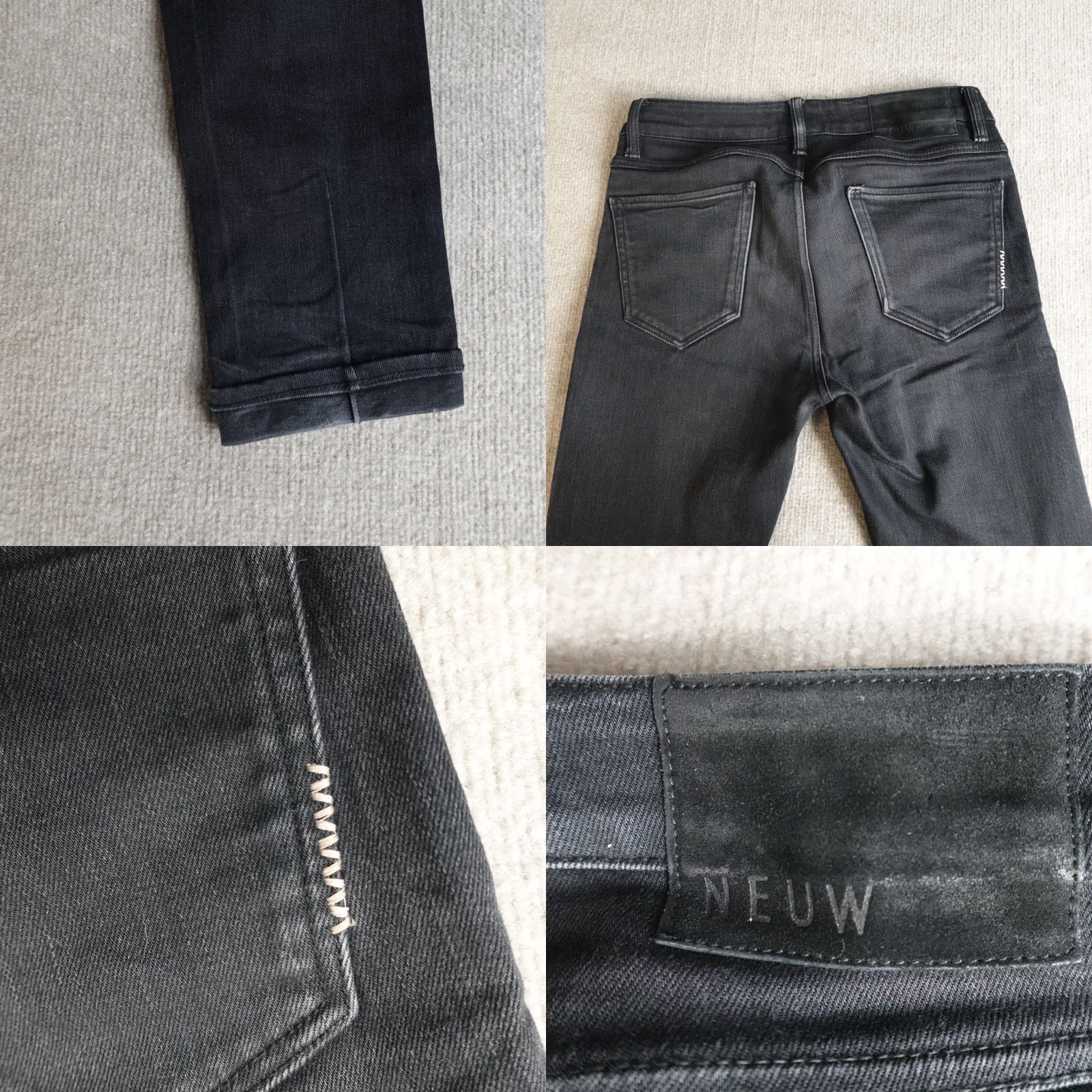 Vintage NEUW Jeans 29 x 31 Black Iggy Skinny Selvedge Denim Red Line Mens Regular 5-Pocket Button Fly Clothing Size US 29 - 10 Thumbnail