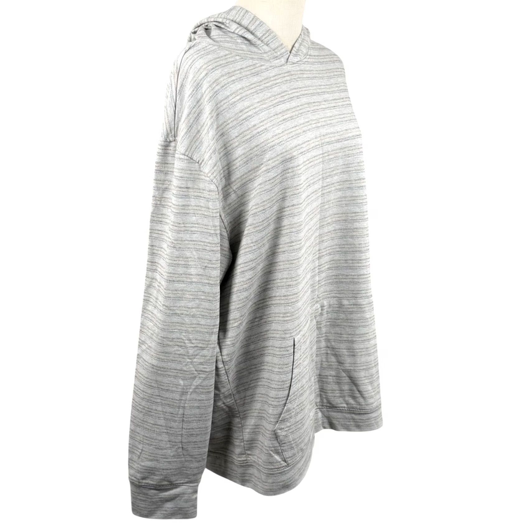 Vintage Linksoul Tempus Fugit XXL Lightweight Stripe Golf Pullover Hoodie LS481 Front Pocket Hooded Pullover Mens Big & Tall Gray Size US XXL / EU 58 / 5 - 4 Thumbnail