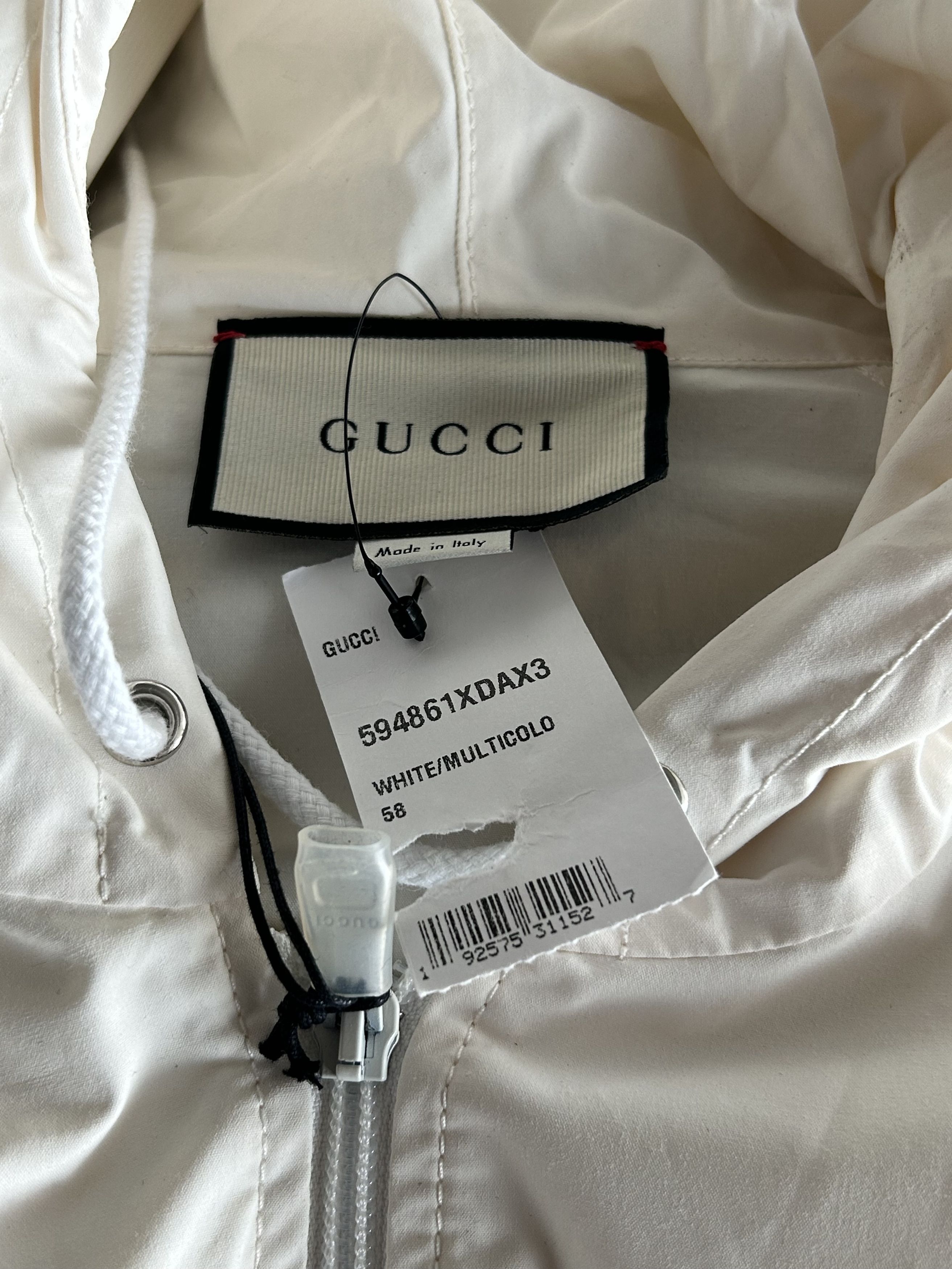 Gucci Gucci White & Multicolor Striped Logo Anorak Size US XXL / EU 58 / 5 - 3 Thumbnail