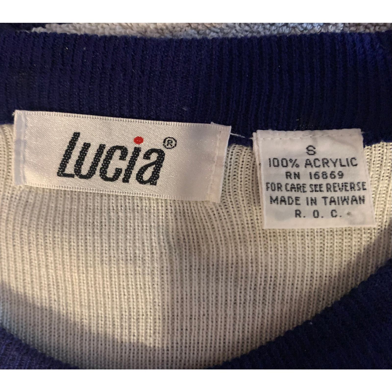 Vintage 80s Chic White & Navy Blue Sleeveless Sweater Vest Tunic | S Size S / US 4 / IT 40 - 10 Thumbnail