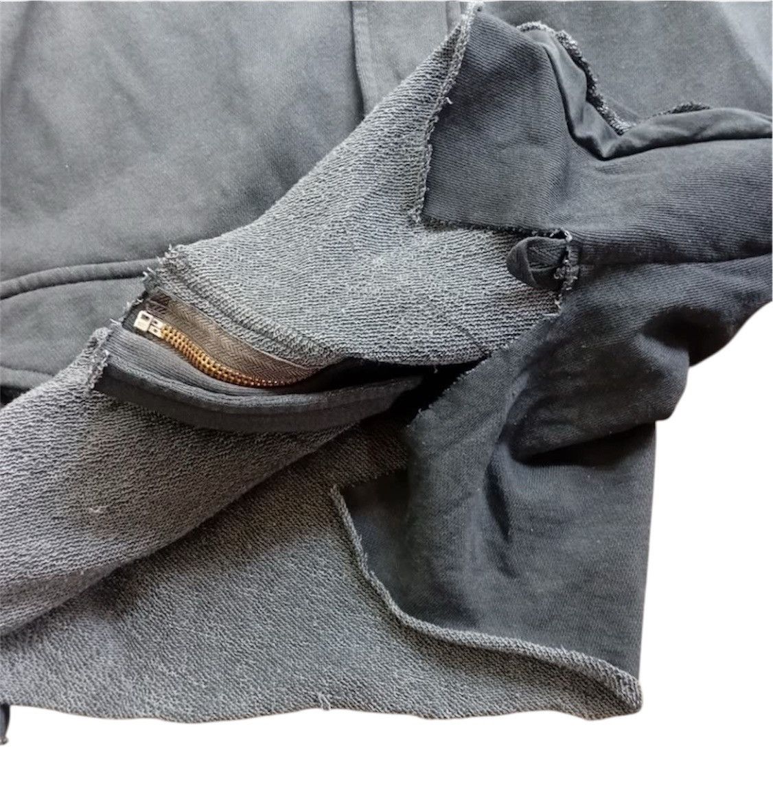 Le Grande Bleu (L.G.B.) Faded Diesel Raw cutting fabrics zip hoodie Size US M / EU 48-50 / 2 - 5 Thumbnail