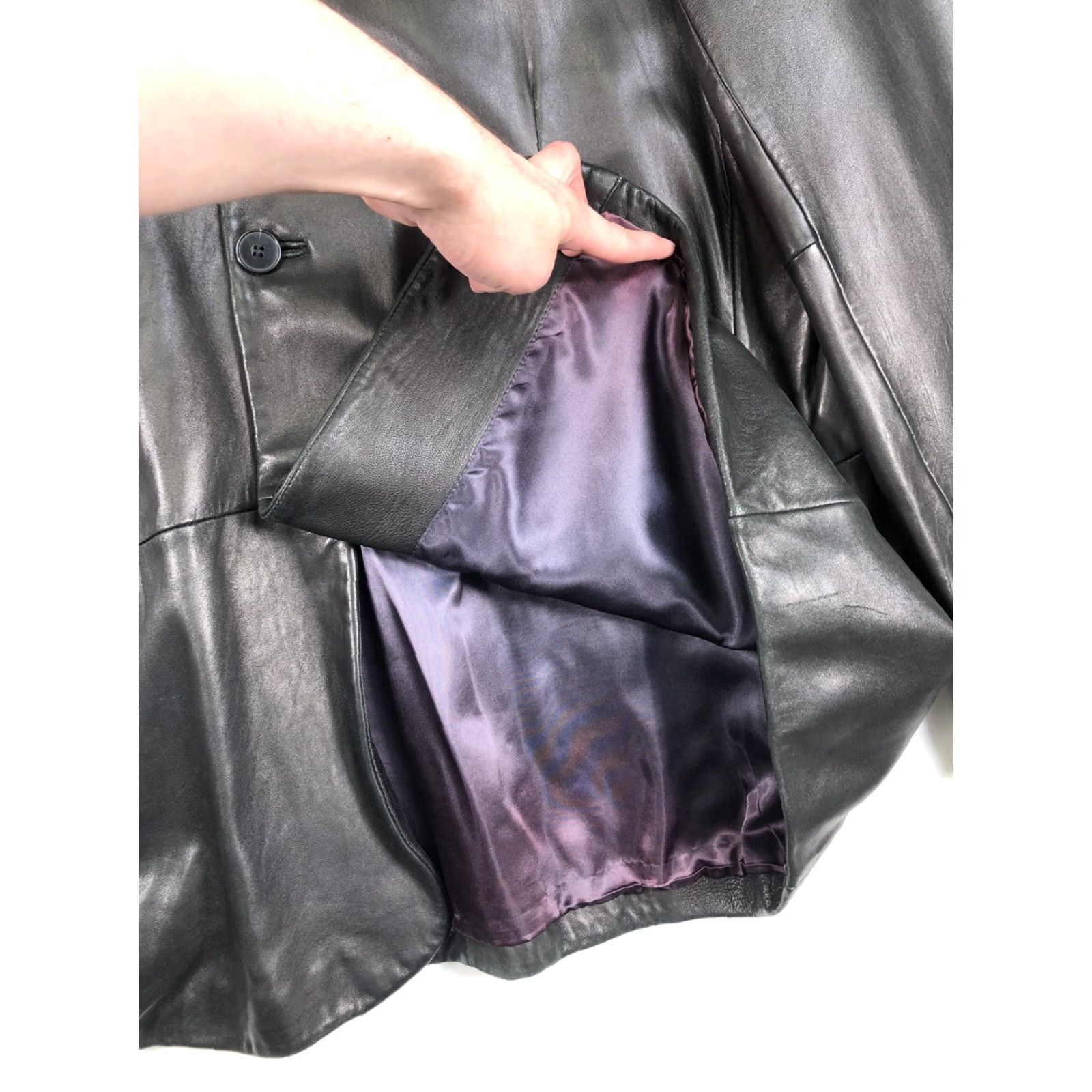 Vintage VINTAGE? No; Actually: R&O by Reilly Olmes Black Leather Jacket Size XXL Front Pockets Classy Jacket Women Size XXL / US 16-18 / IT 52-54 - 5 Thumbnail
