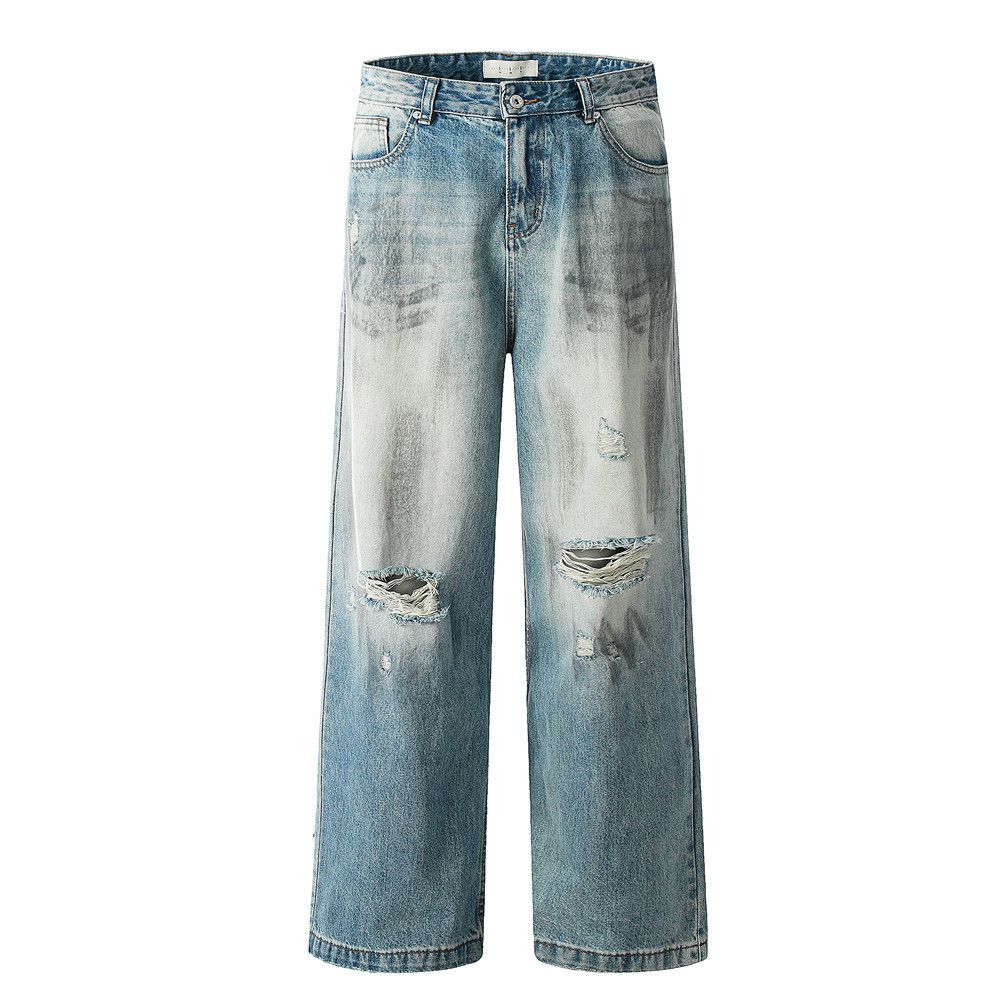 Japanese Brand × Jean Trendy punk distressed contrasting washed ripped jeans Size US 32 / EU 48 - 1 Thumbnail