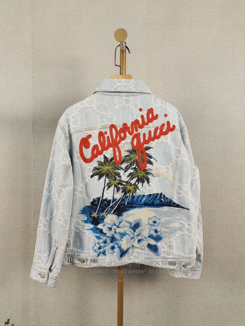 Gucci Gucci Monogram Palm Tree Denim Jacket. Size US XS / EU 42 / 0 - 2 Thumbnail