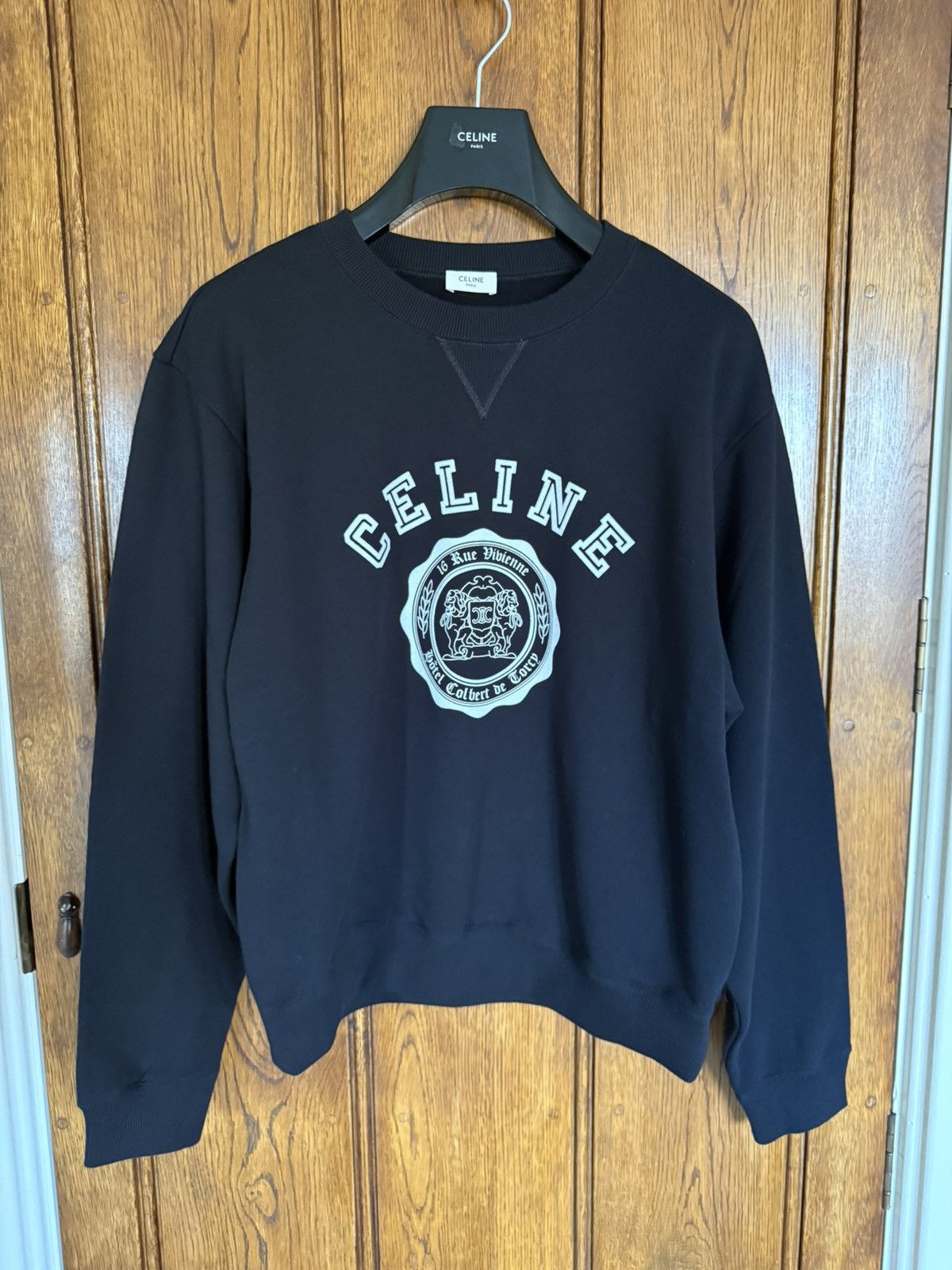 FW23 Celine logo black 16 crew neck sweater L Hedi grail
