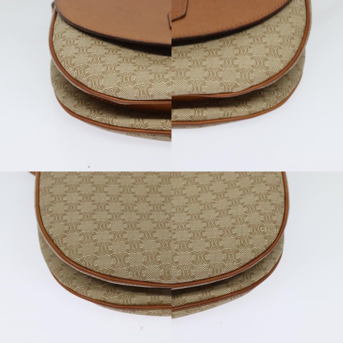 Celine CELINE Macadam Canvas Shoulder Bag Pvc Leather Beige Gold Size ONE SIZE - 10 Thumbnail