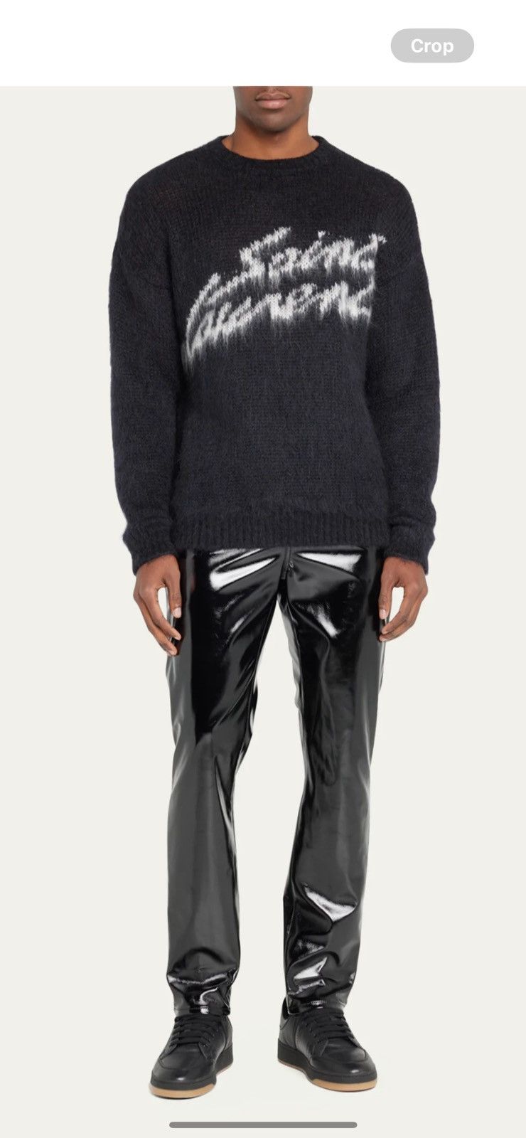 image of Saint Laurent Paris Saint Laurent Vinyl Pants. 33. $1190 in Black, Men's