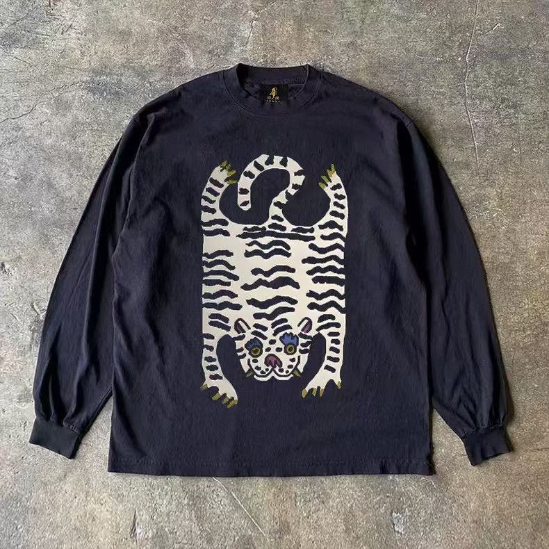 Vintage Black retro tiger print long-sleeved t-shirt Size US M / EU 48-50 / 2 - 1 Thumbnail