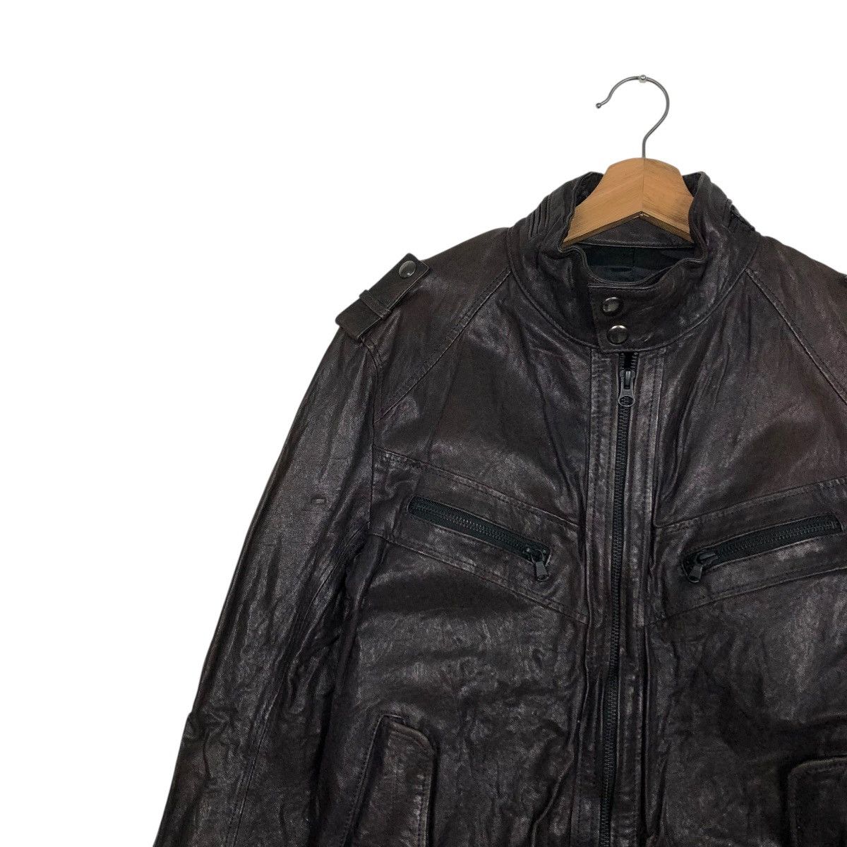 Vintage 🔥VINTAGE LEATHER JACKET NATIONALITY+ NAME GROSBEC CAFE RACER Size US M / EU 48-50 / 2 - 9 Thumbnail