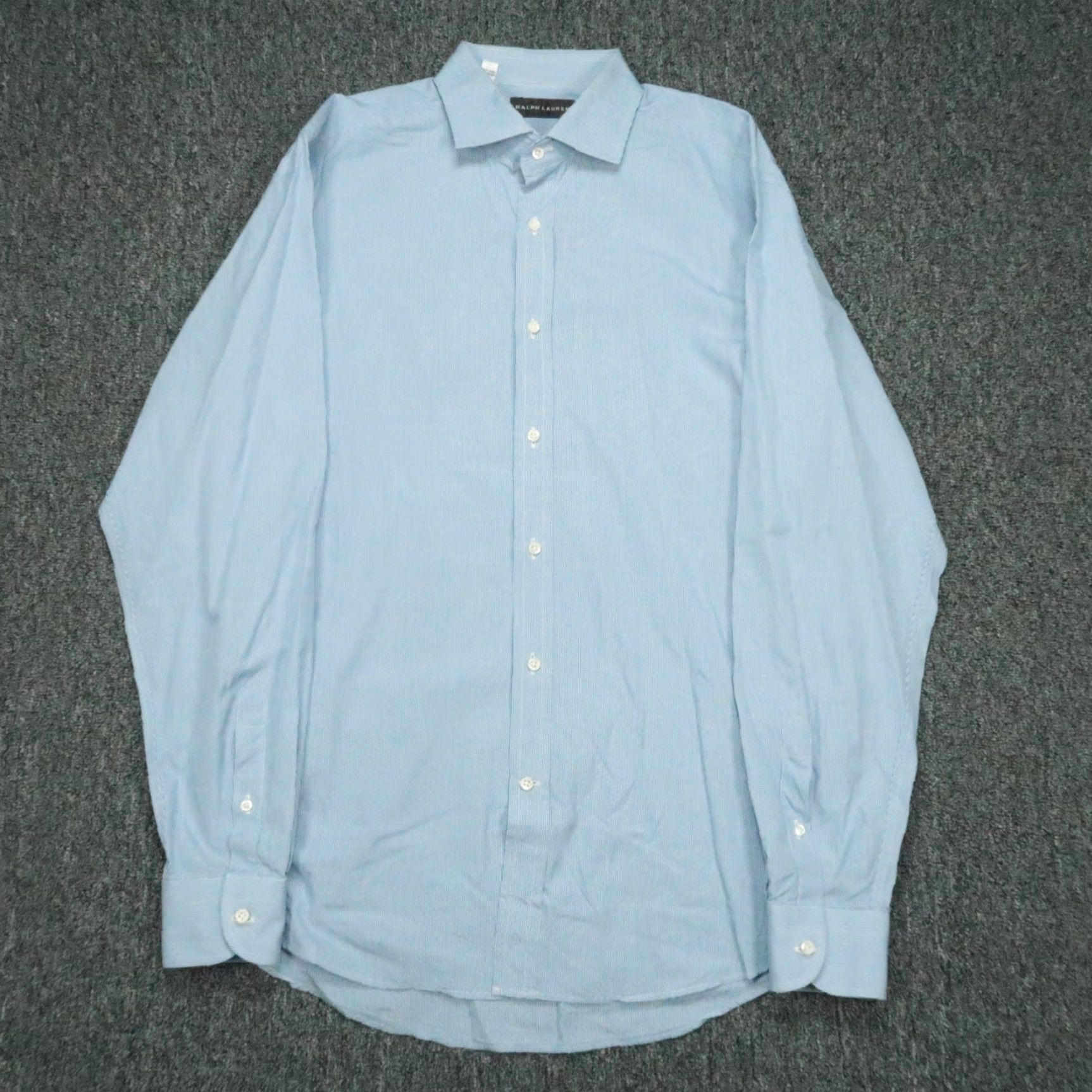 Ralph Lauren Ralph Lauren Black Label Shirt Men Medium 16.5 Blue Check Long Sleeve Button Dress Shirt Size US M / EU 48-50 / 2 - 2 Thumbnail