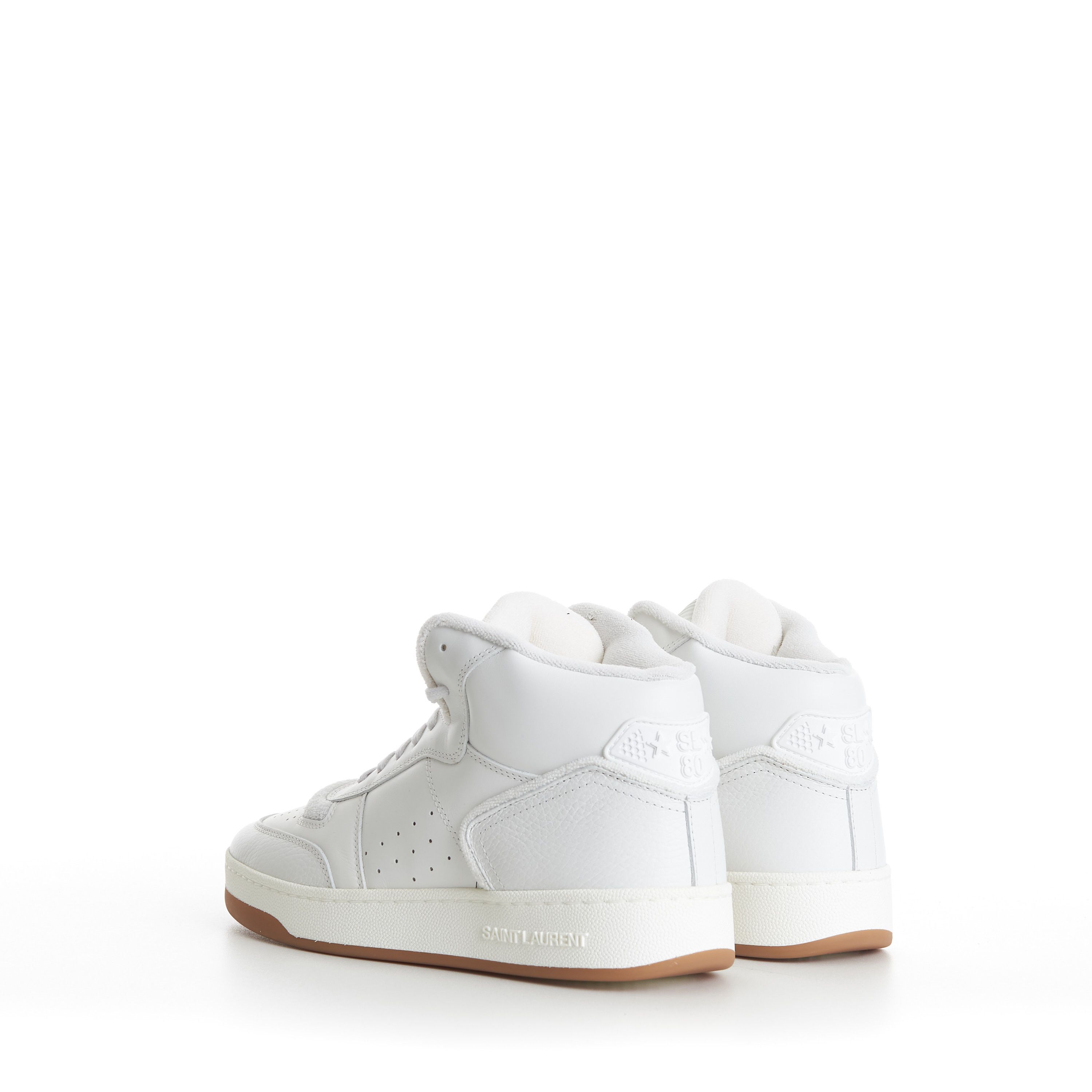 Saint Laurent Paris SL/80 Vintage White Mid-top Sneakers Size US 9 / EU 42 - 6 Thumbnail