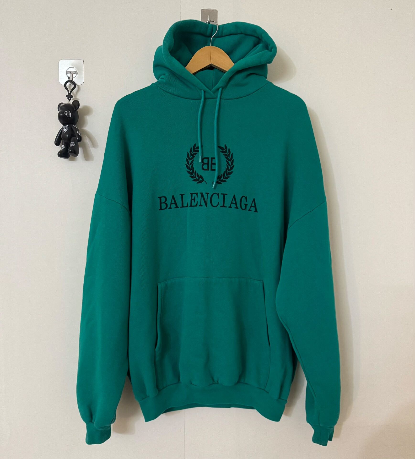 balenciaga turquoise hoodie with logo