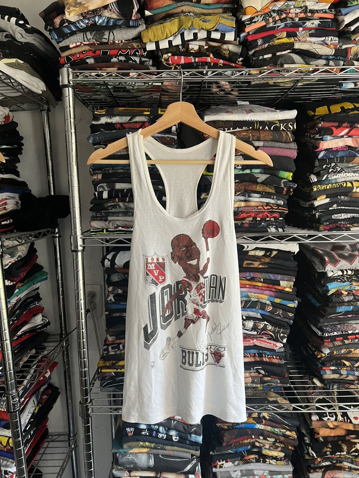 1989 Michael Jordan Chicago Bulls Caricature Basketball Tee