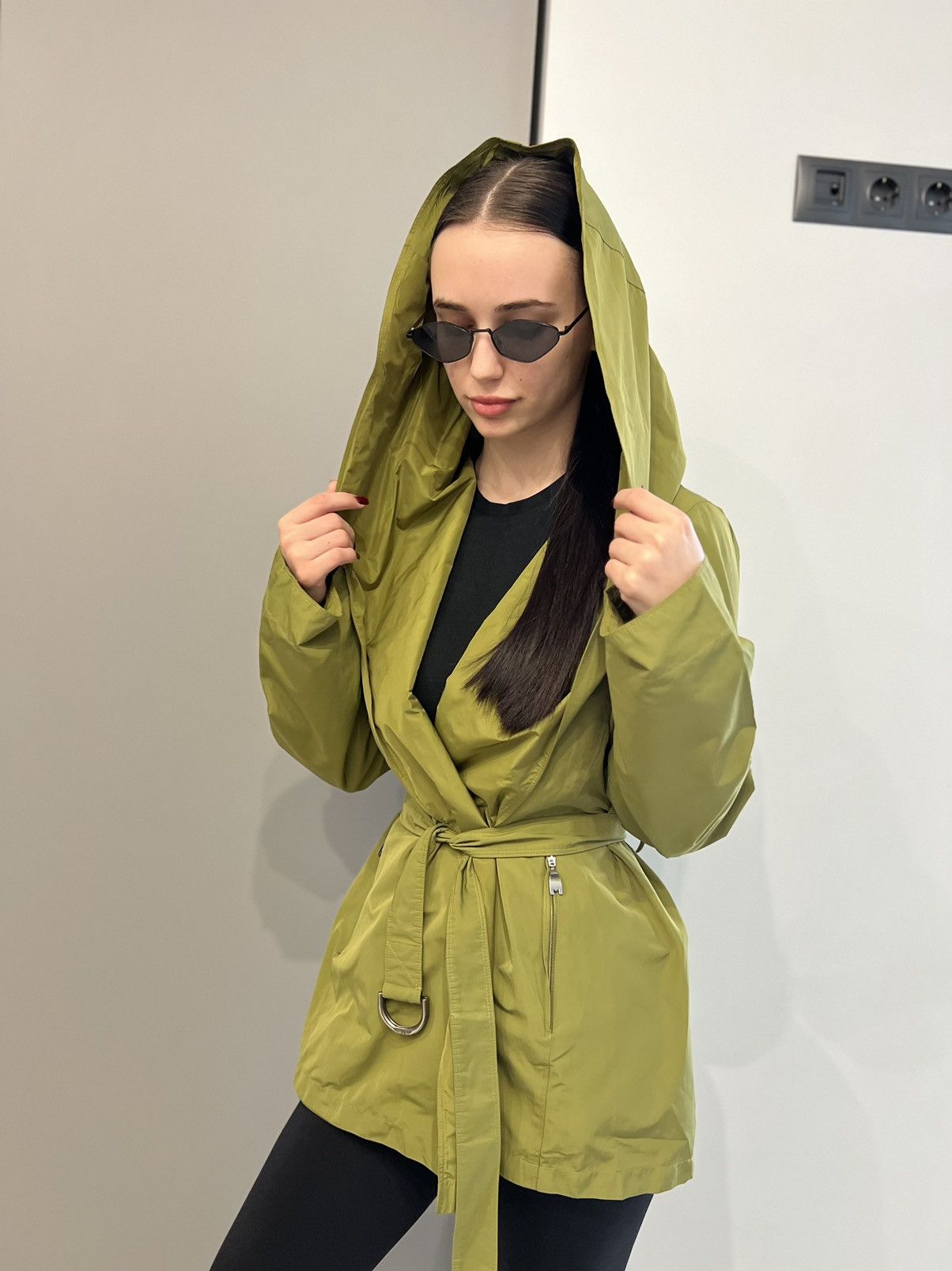 Max Mara Max Mara Rainwear Green Belted Wrap Coat Open Front Jacket Size M / US 6-8 / IT 42-44 - 14 Thumbnail