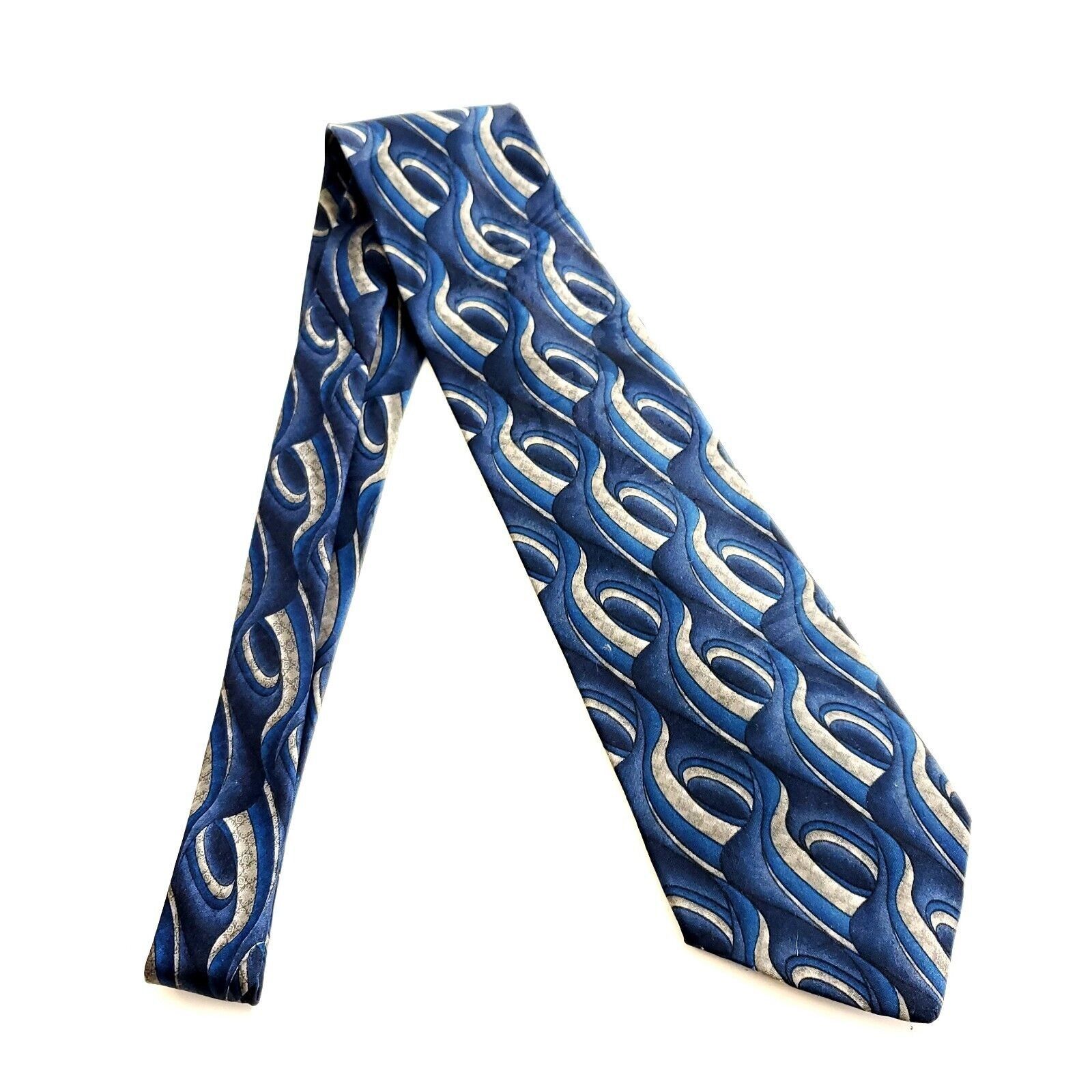 Puritan Puritan Polyester Tie Blue Abstract Tan Tie Size ONE SIZE - 7 Thumbnail