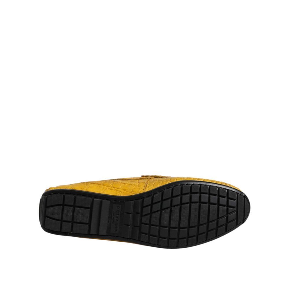 Dolce & Gabbana Dolce & Gabbana Yellow Exotic Leather Loafers Slip On Shoes Size US 8 / EU 41 - 8 Thumbnail
