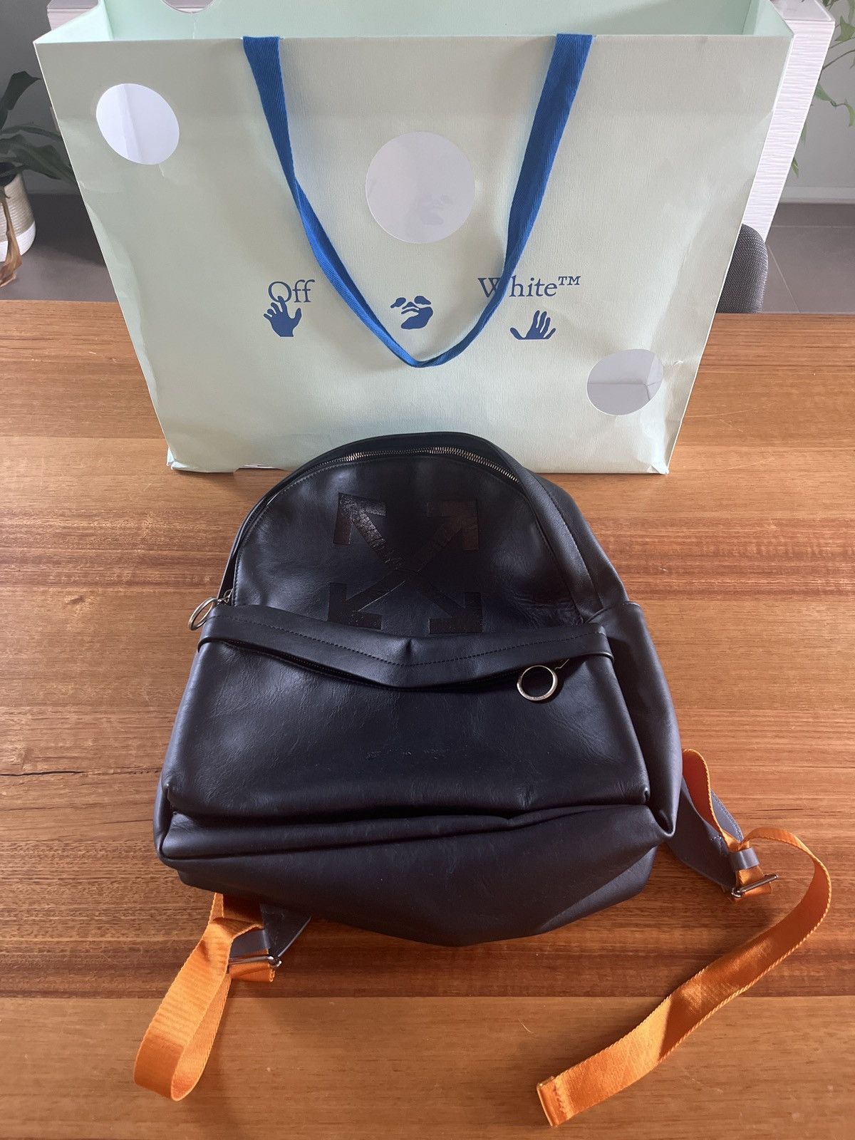 image of Off White Off-White Nappa Backpack in Black, Men's