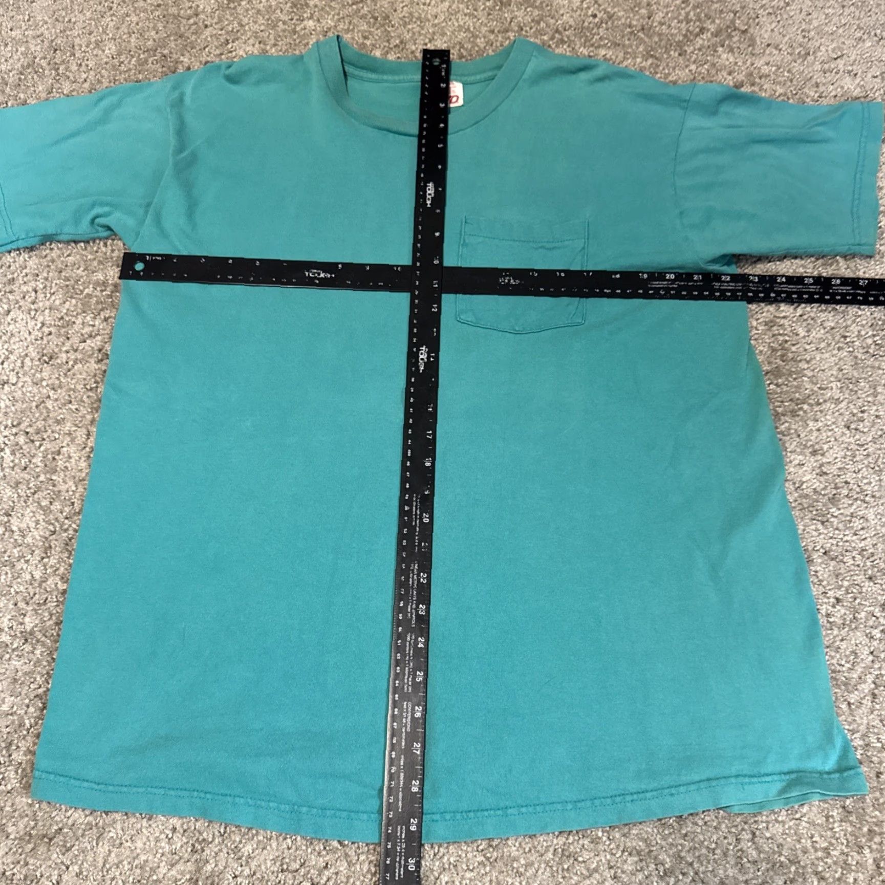 Essentials VINTAGE BVD Front Pocket Teal Blue Blank Essential T-Shirt XL 80s 90s Size US L / EU 52-54 / 3 - 5 Thumbnail