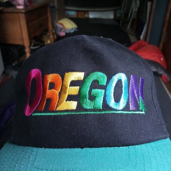 Other Deadstock Vintage Oregon Rainbow Spell Out Snap Hat Cap Size ONE SIZE - 2 Thumbnail