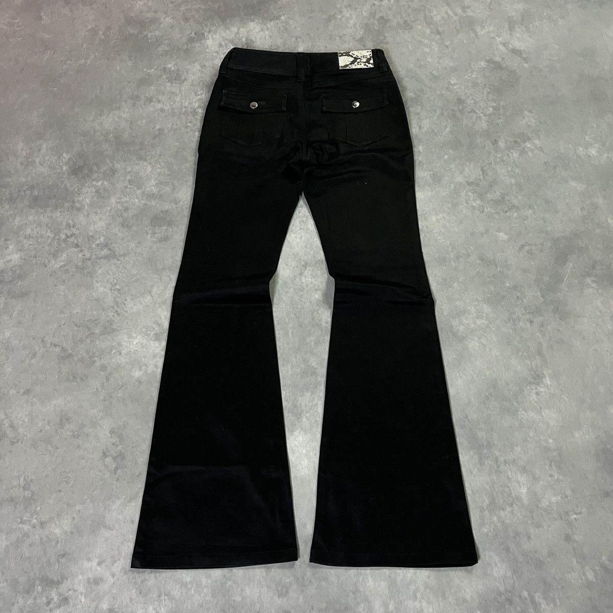 Japanese Brand 2000s P.V.R Multi Zip Black Flare Pants Y2k Lgb Ifsix Vkei Size 27" / US 4 / IT 40 - 8 Thumbnail