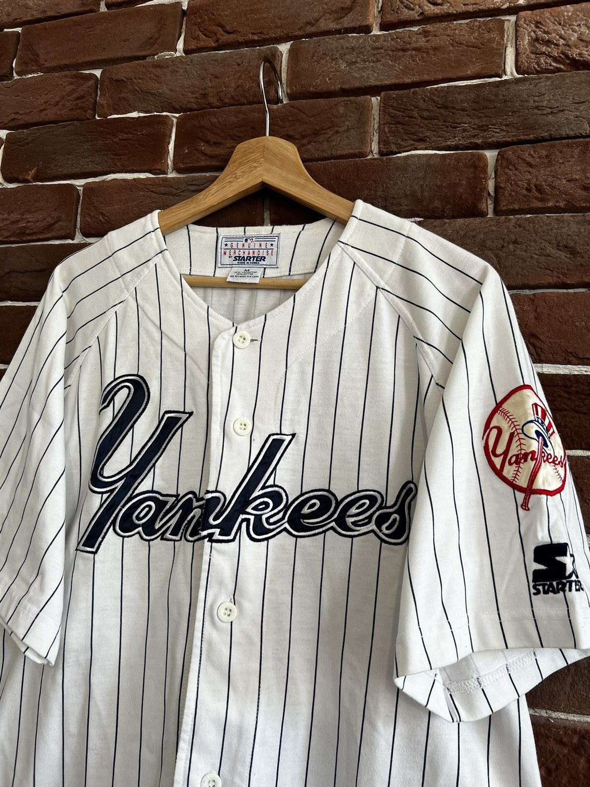 MLB Rare 90s Vintage New York Yankees Starter jersey M White Size US M / EU 48-50 / 2 - 3 Thumbnail