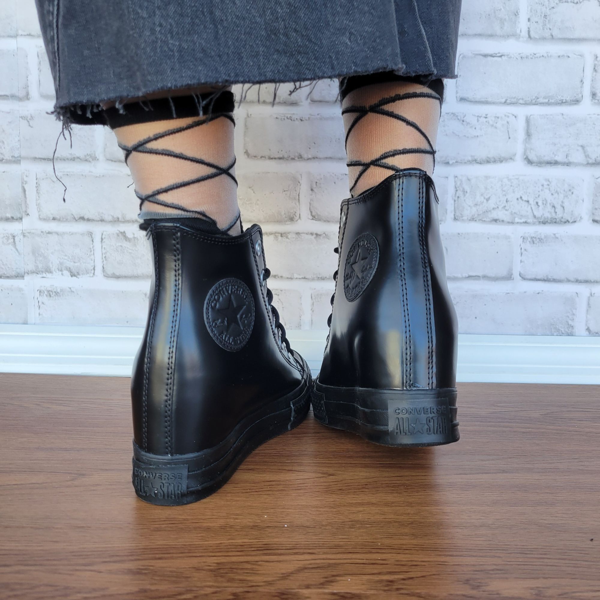 Converse ⭐Converse Chuck Taylor All Star Wedge Platform 7.5 Patent Le Size US 7.5 / IT 37.5 - 5 Thumbnail