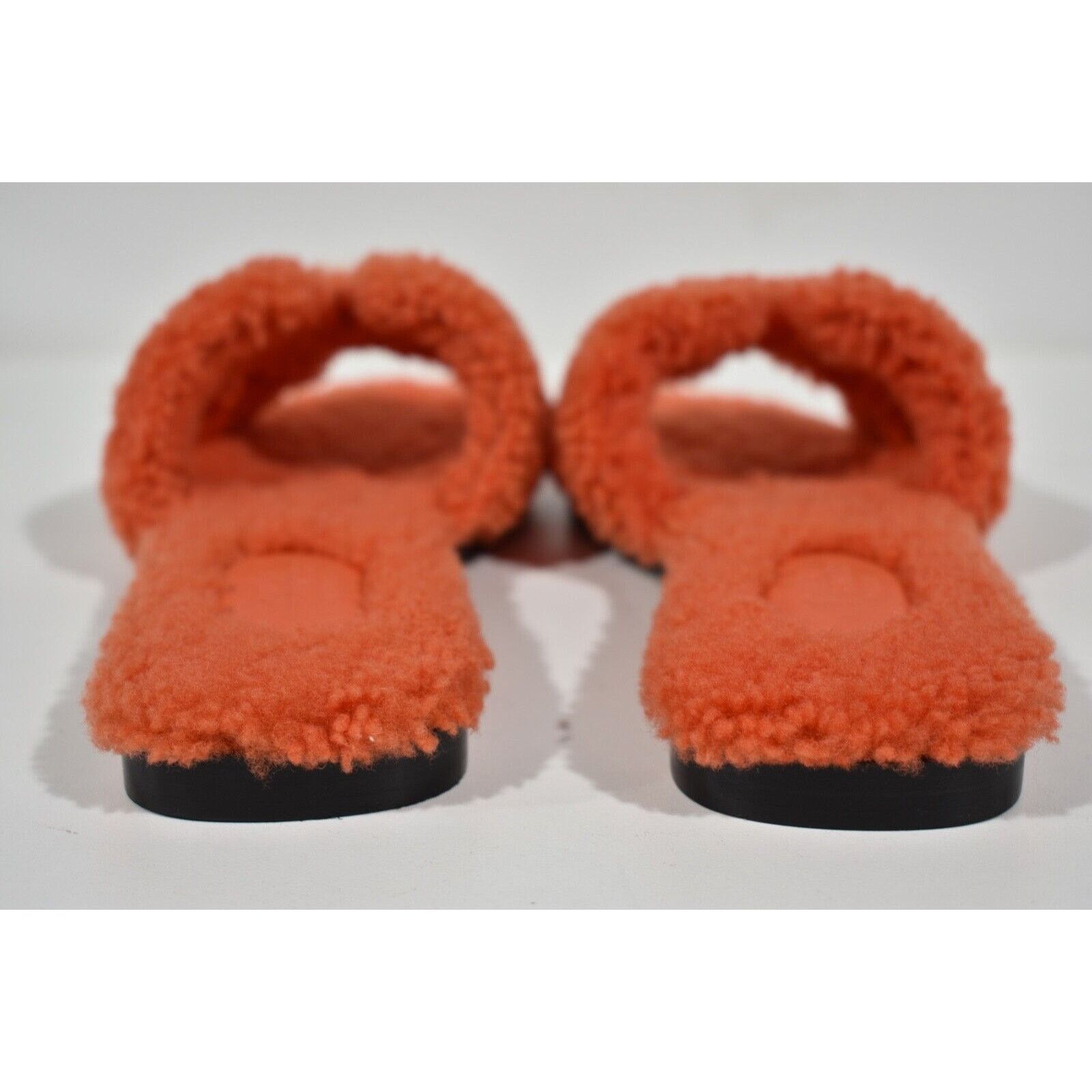 Hermes Hermes Oran Teddy Shearling Fur Orange H Logo Slide Size US 6.5 / IT 36.5 - 11 Thumbnail