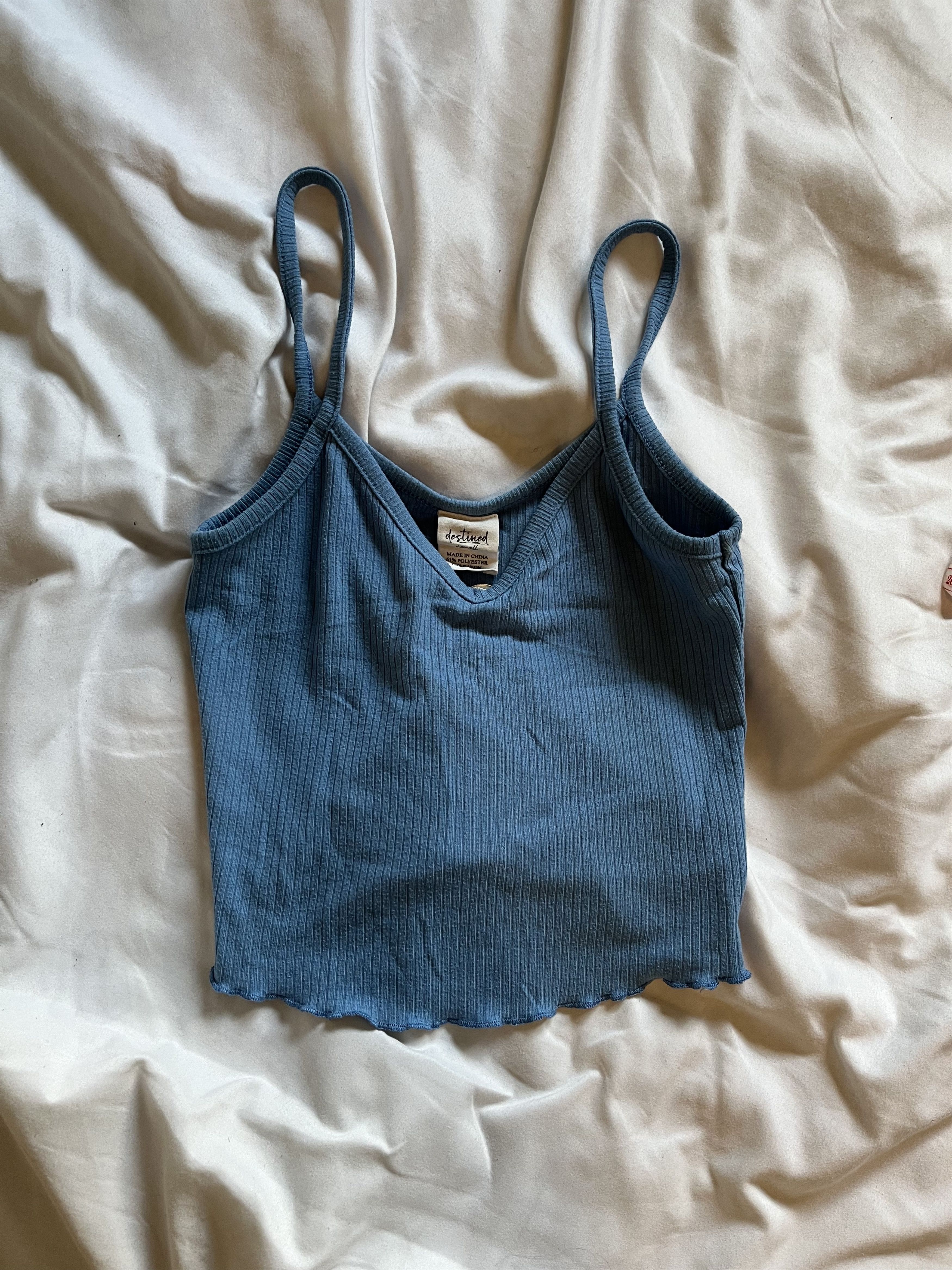 Tillys Destined Light Blue Cropped Tank Top Size XS / US 0-2 / IT 36-38 - 1 Thumbnail