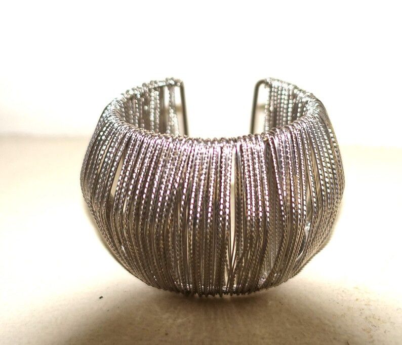 Other Silver tone Multiple String Cuff Bracelet Size ONE SIZE - 4 Thumbnail