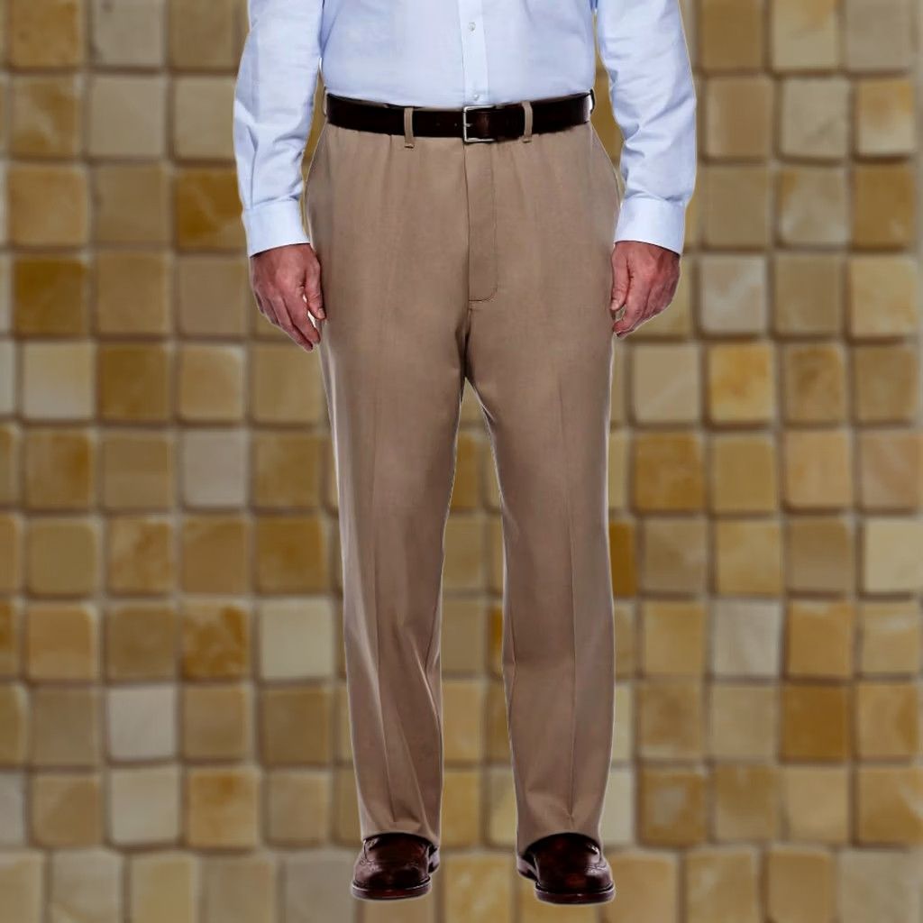 Haggar HAGGAR PANTS Dress Pants H26 Classic Fit Flat Front Taupe 44 X 30 Brown Men's Size US 44 / EU 60 - 1 Preview