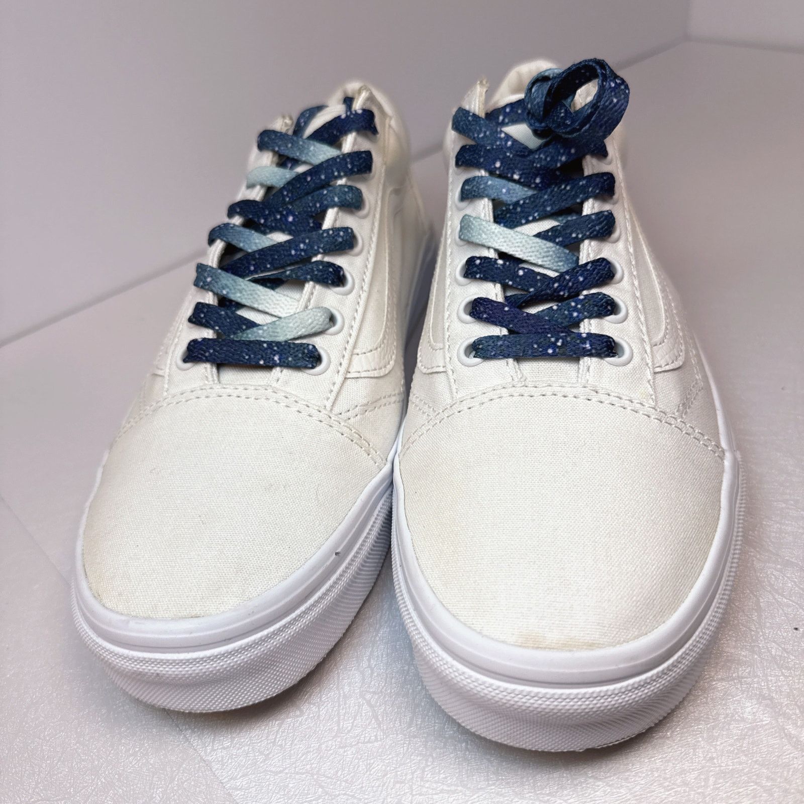 Vans Vans Old Skool White Canvas W/Blue Splatter LacesLow Top | 7 Size US 9 / EU 42 - 5 Thumbnail