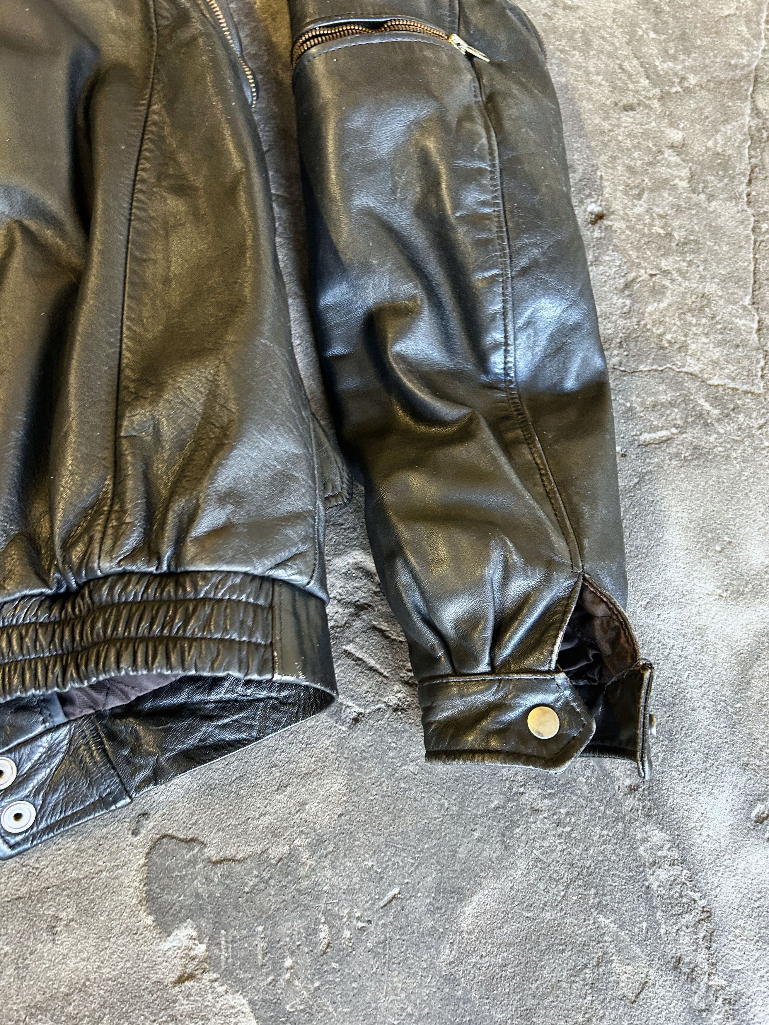 Japanese Brand Vintage Leather Cafe Racer Jacket Minimal Biker Style Size US M / EU 48-50 / 2 - 6 Thumbnail