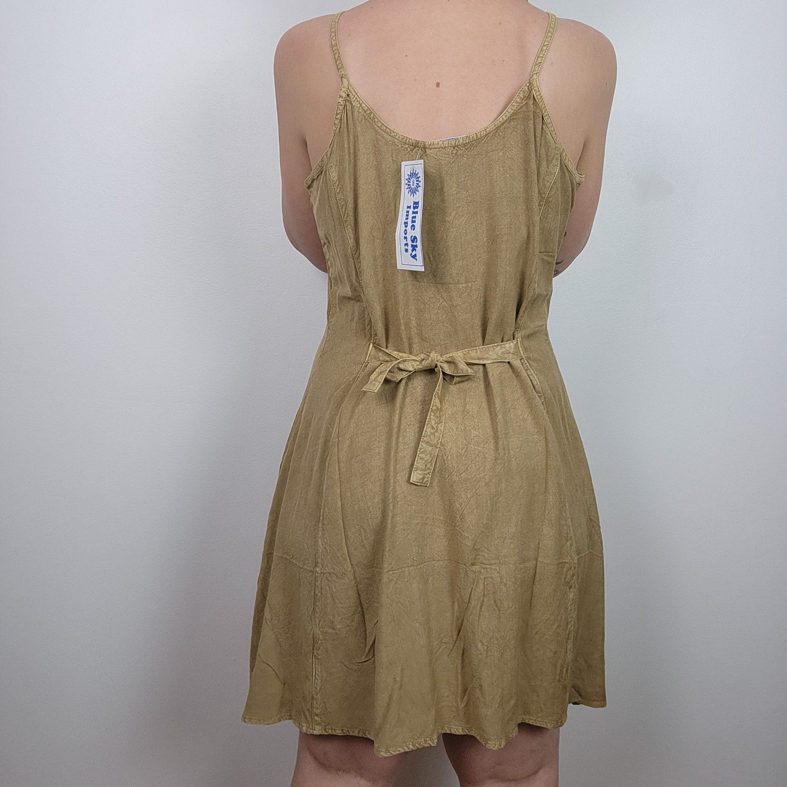 Other Hippie Festival Sun Dress Blue Sky Embroidered Velvet Large Size L / US 10 / IT 46 - 5 Thumbnail