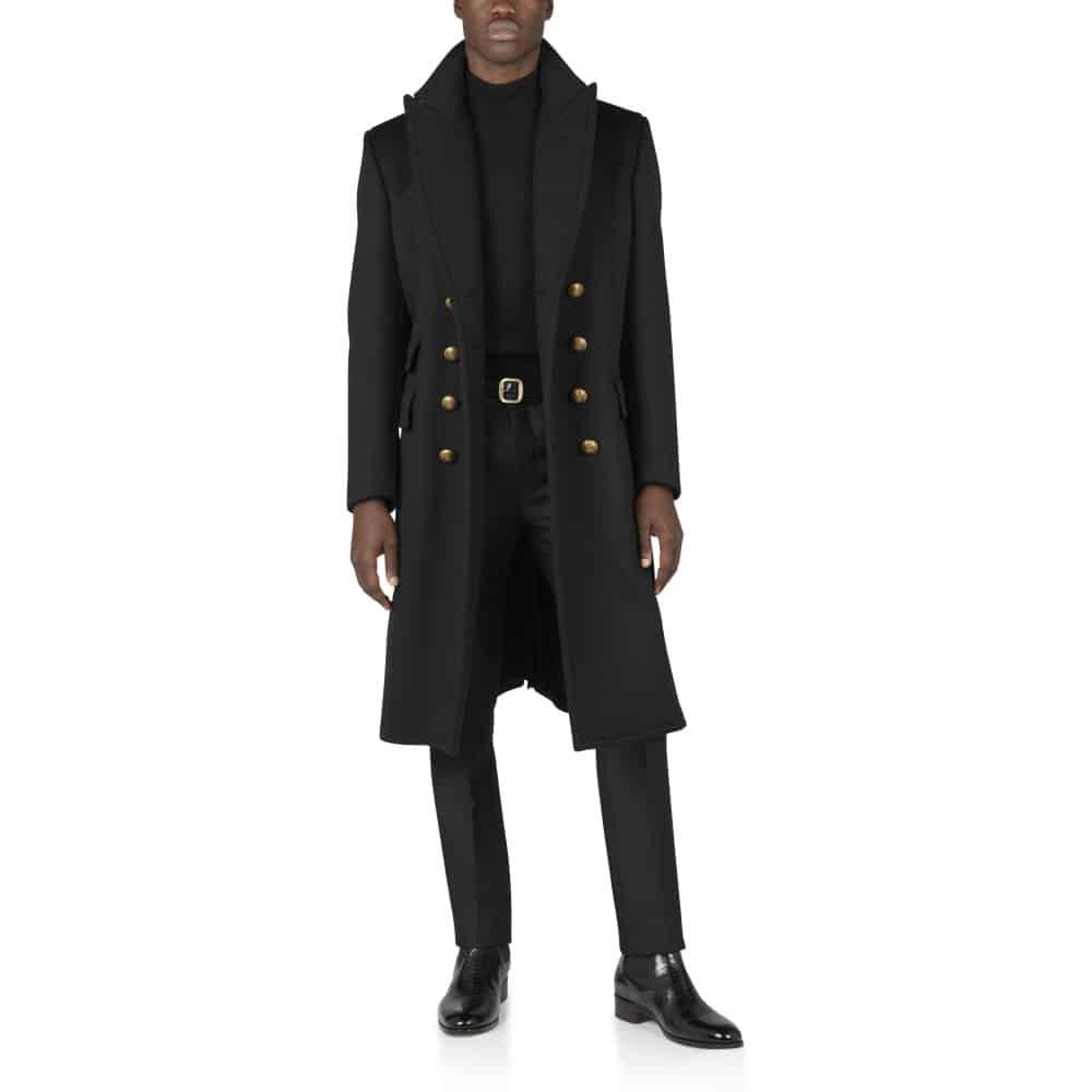 Tom Ford o1loc1c0126 TFO812 Wool & Cashmere Coat in Black Size US L / EU 52-54 / 3 - 2 Thumbnail