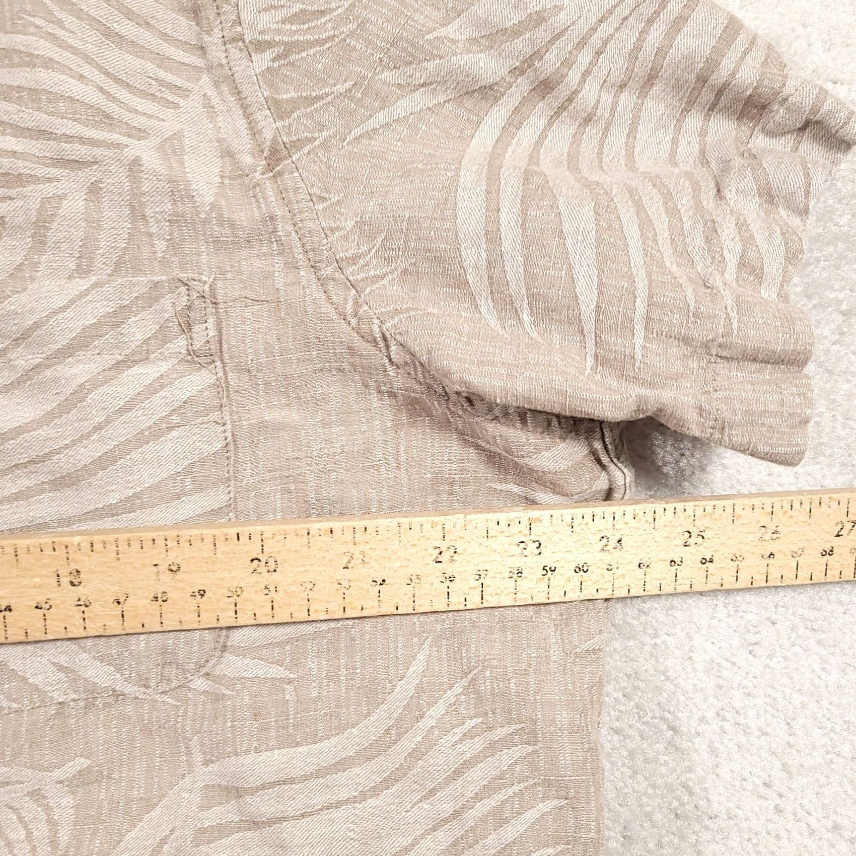 Tasso Elba Tasso Elba Shirt Mens XL Beige Palm Leaf Hawaiian Silk Linen Blend Button Up Size US XL / EU 56 / 4 - 7 Thumbnail
