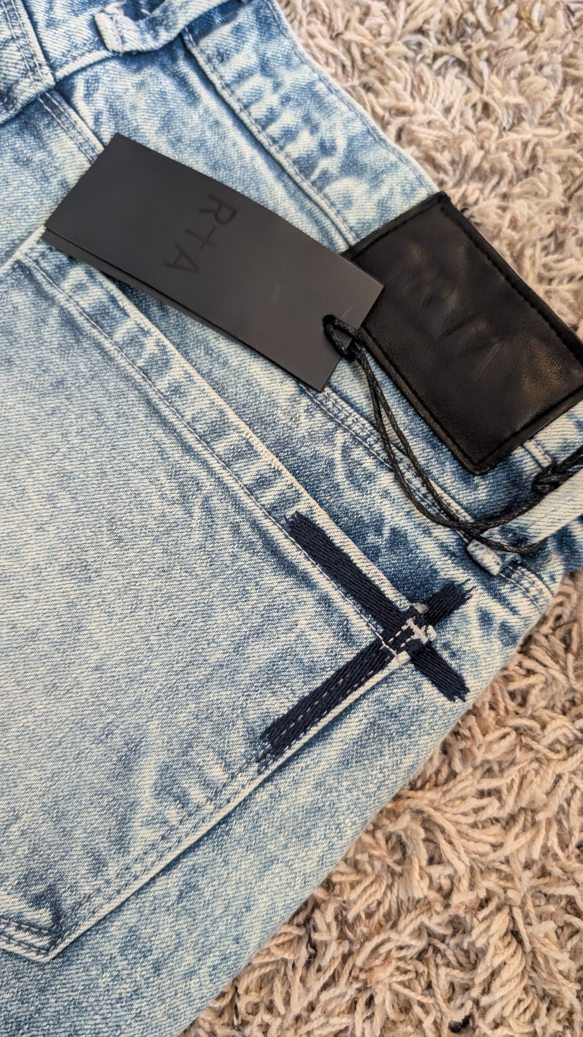 Rta RtA Mens Denis Faded Wash Flared Jeans Blue $245 Size 34🔥🔥 Size US 34 / EU 50 - 6 Thumbnail