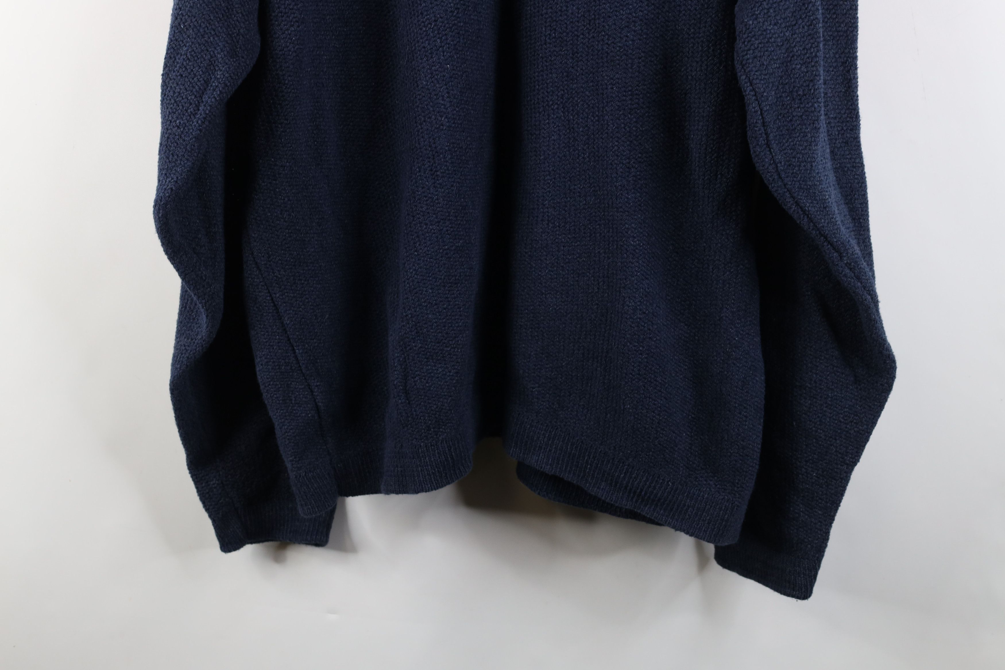 Vintage Vintage 90s Streetwear Weave Knit Henley Sweater Blue USA Size US XXL / EU 58 / 5 - 11 Thumbnail