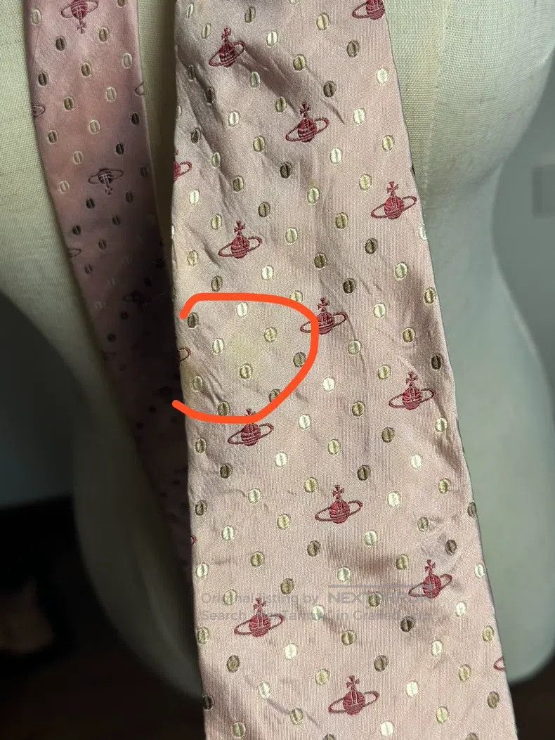 Vivienne Westwood Vivienne Westwood Pink polka dot Saturn full print silk ti Size ONE SIZE - 5 Thumbnail