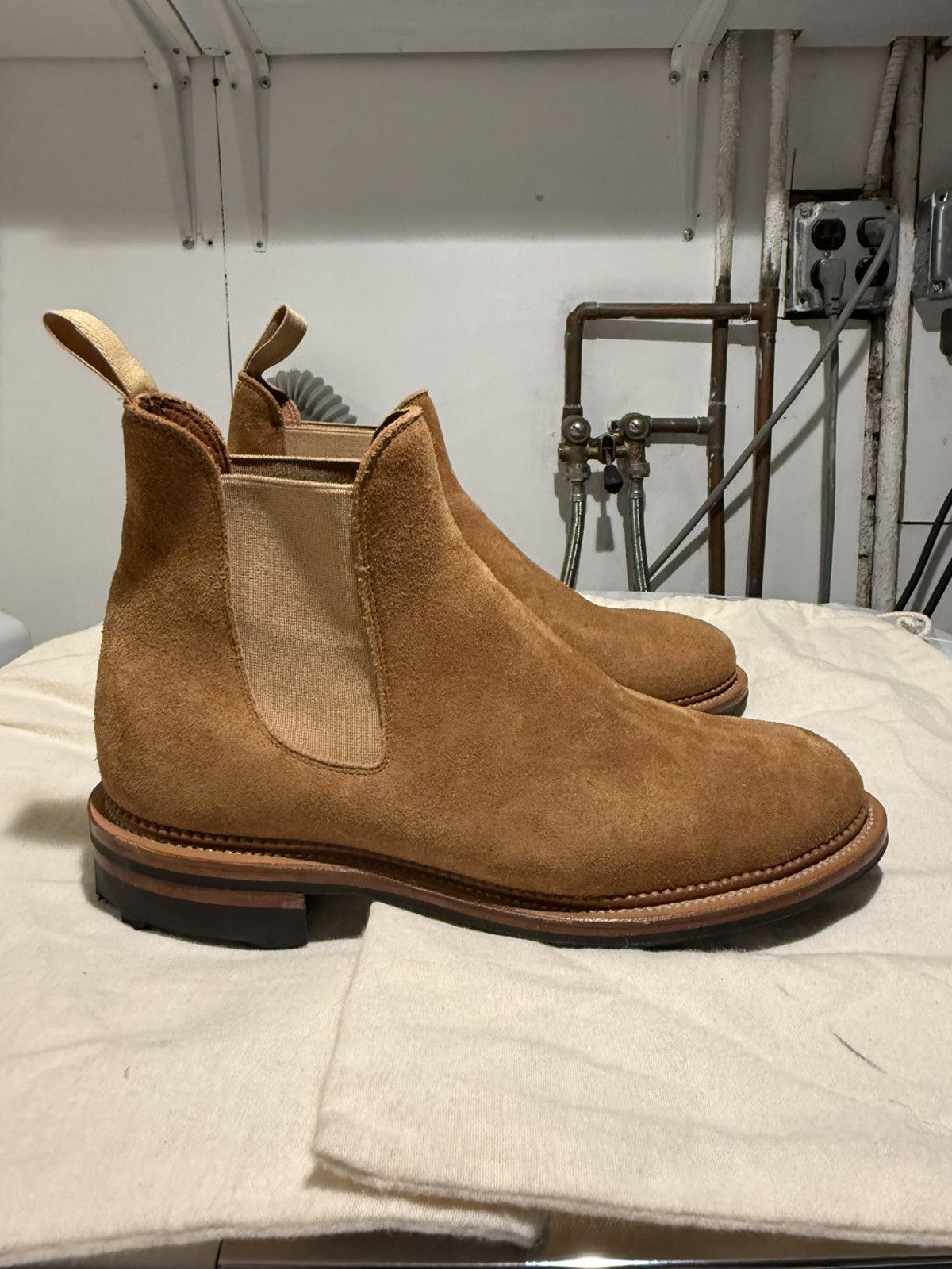 Viberg Viberg Chelsea Boot - Anise Janus Calf Suede - 2030 Size 6 Size US 6 / EU 39 - 1 Thumbnail